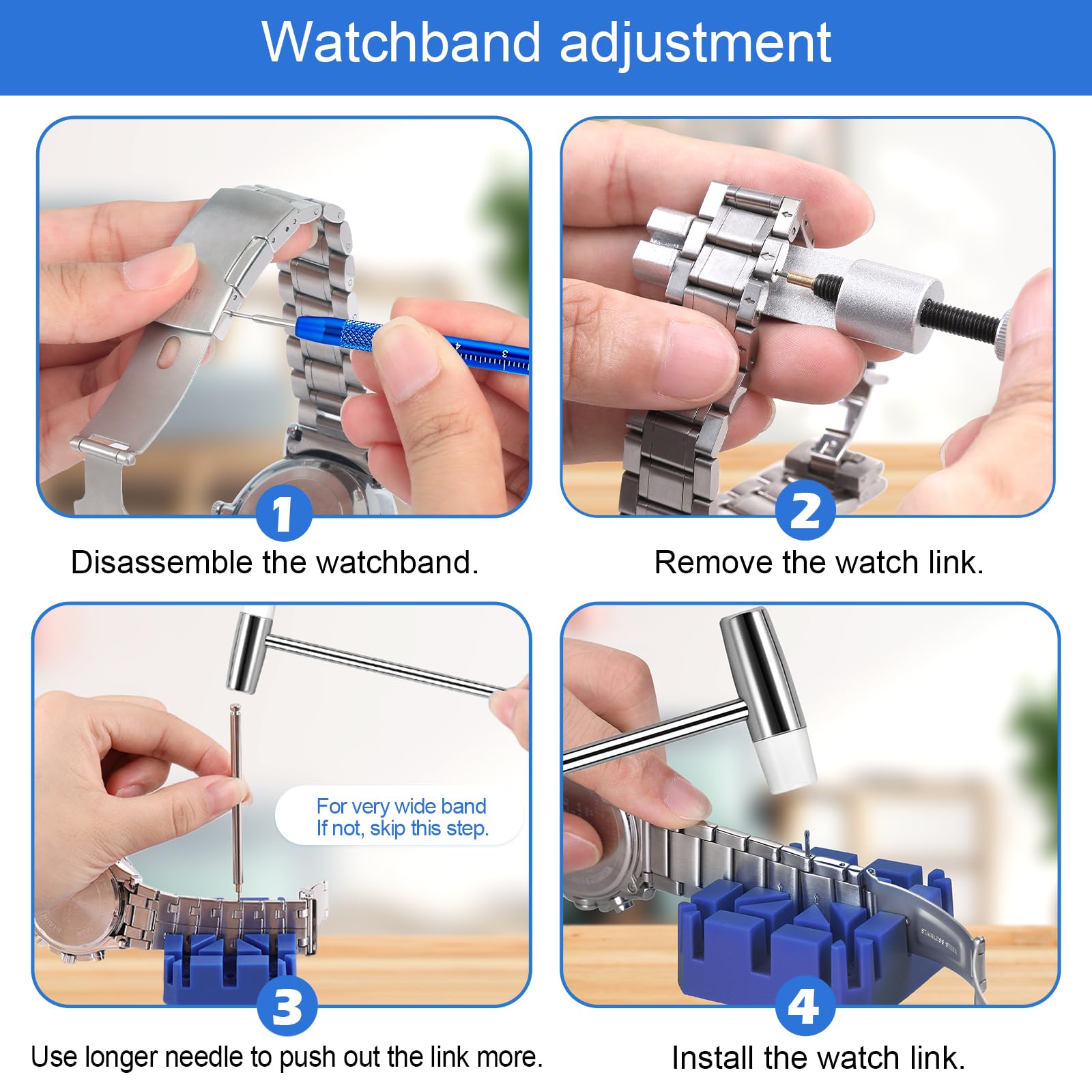 JOREST Professional Watch Repair Kit - Watch Battery Replacement, Link Removal & Resizing Tool Set with Opener, Screwdrivers, Wrench Back Remover & Spring Bar Tools | Perfect for DIY Watch Repair, Maintenance & Cleaning at Home