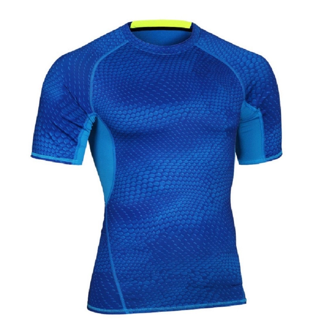 Bakerdani Men's Short Sleeve Compression Shirt - Moisture Wicking Athletic Top, Rash Guard & Base Layer for Workout, Running, Surfing & Outdoor Sports