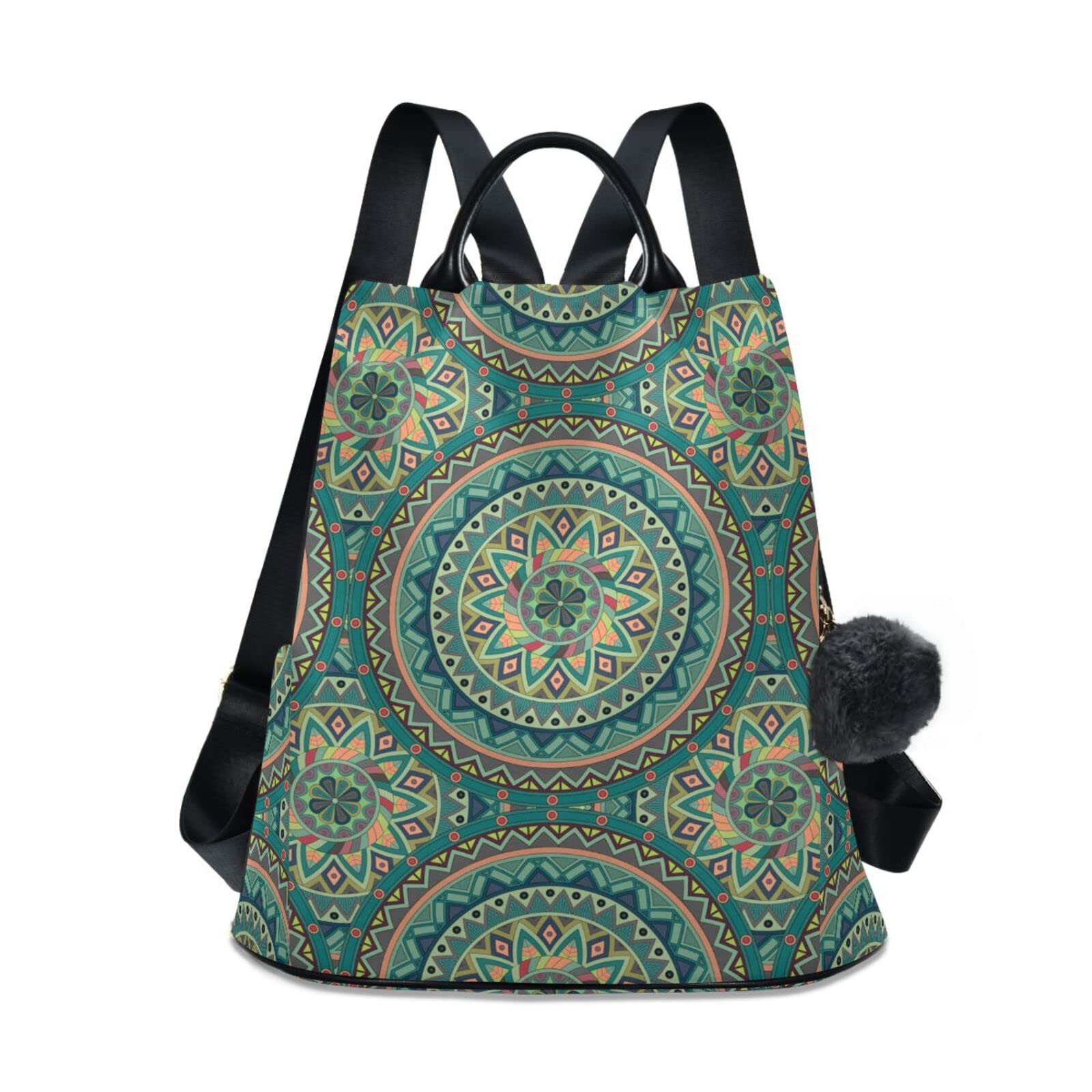 ALAZA Women's Mandala Floral Tribal Backpack Purse - Stylish Casual Daypack for Travel, College, Work & Business | Perfect Shoulder Bag for Everyday Use, Commuting & Weekend Adventures