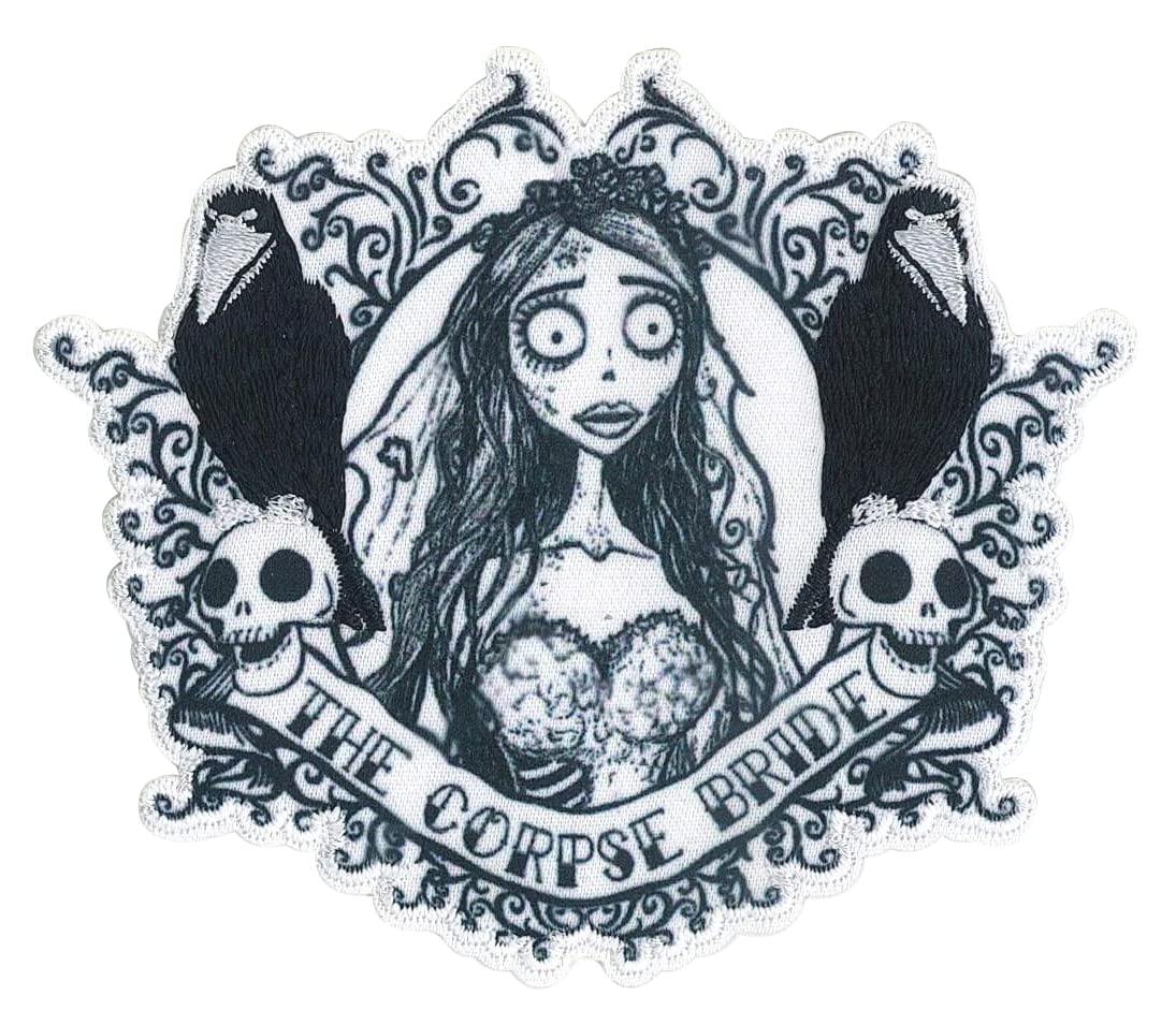 C&D Visionary Corpse Bride Tattoo Art Patch - Black & White Gothic Temporary Tattoo for Halloween, Cosplay & Alternative Fashion