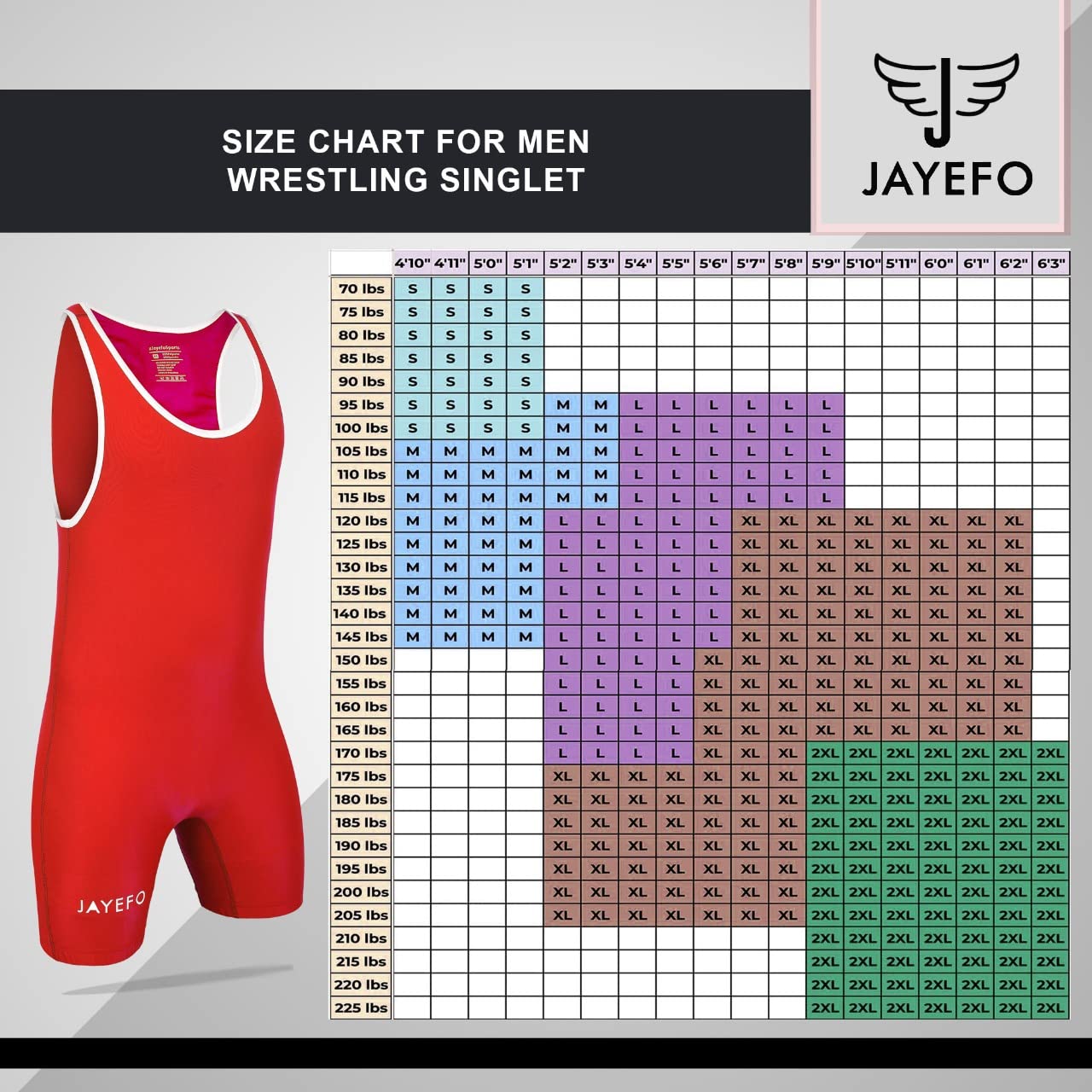 Jayefo Pro Wrestling Singlet for Men - High Performance Adult Wrestle Gear & Uniform - Perfect for Training, Competitions, and MMA Matches