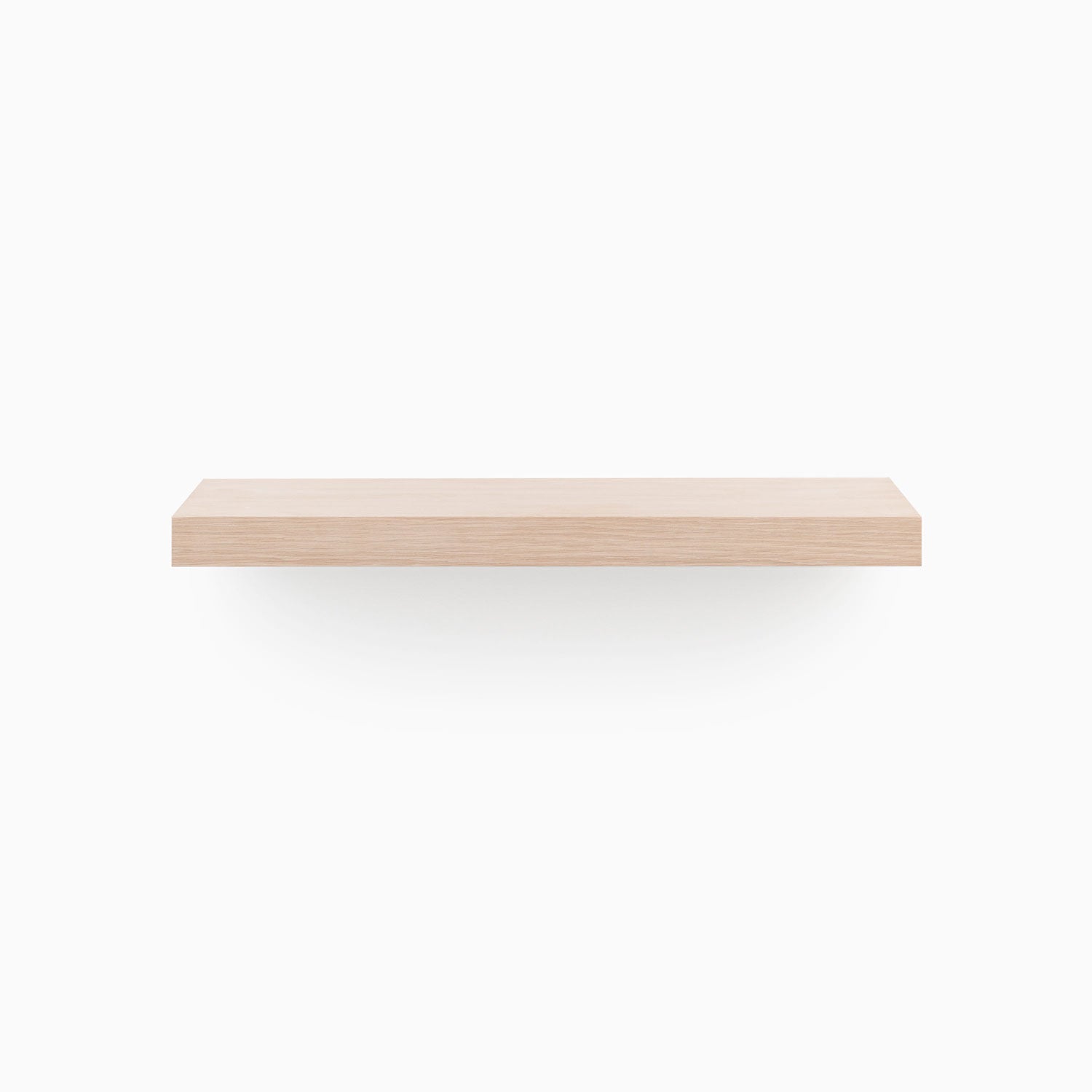 Aksel Glazed White Oak Floating Shelf - Modern Wood Wall Shelves for Living Room, Kitchen, Bathroom & Office Decor