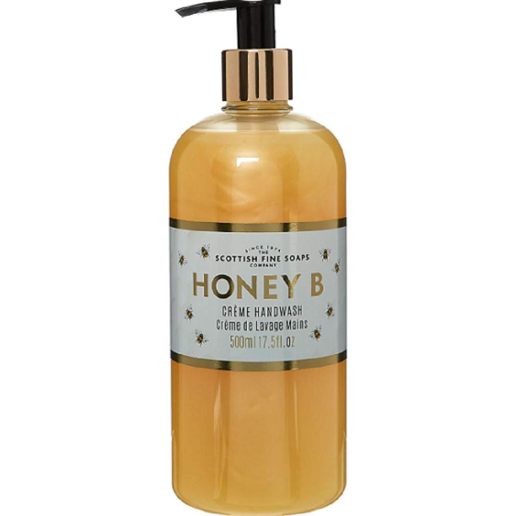 Scottish Fine Soaps Honey B Creme Hand Wash 17.5 oz | Natural Moisturizing Hand Soap with Honey & Beeswax | Perfect for Bathroom, Kitchen & Guest Washrooms