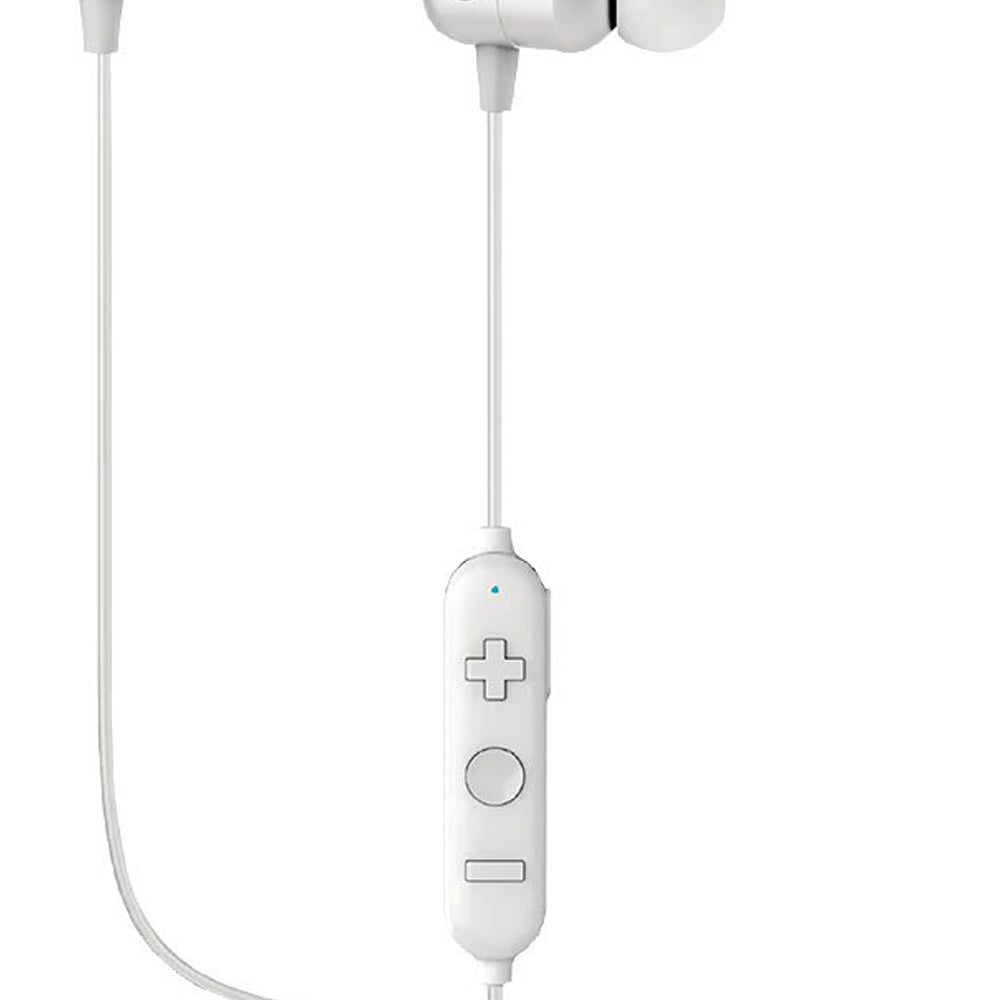 AIWA Wireless Bluetooth 5.0 Sports Earbuds with Gel Ear Tips - Sweatproof & Secure Fit for Running, Gym Workouts - White (Ideal for Jogging, Cycling & Fitness Training)