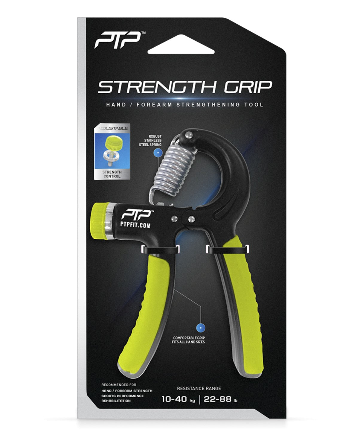 Strength Grip - Premium Hand Grip Strengthener for Athletes & Fitness - Improve Grip Strength for Weightlifting, Rock Climbing & Tennis | Home & Gym Workout Equipment