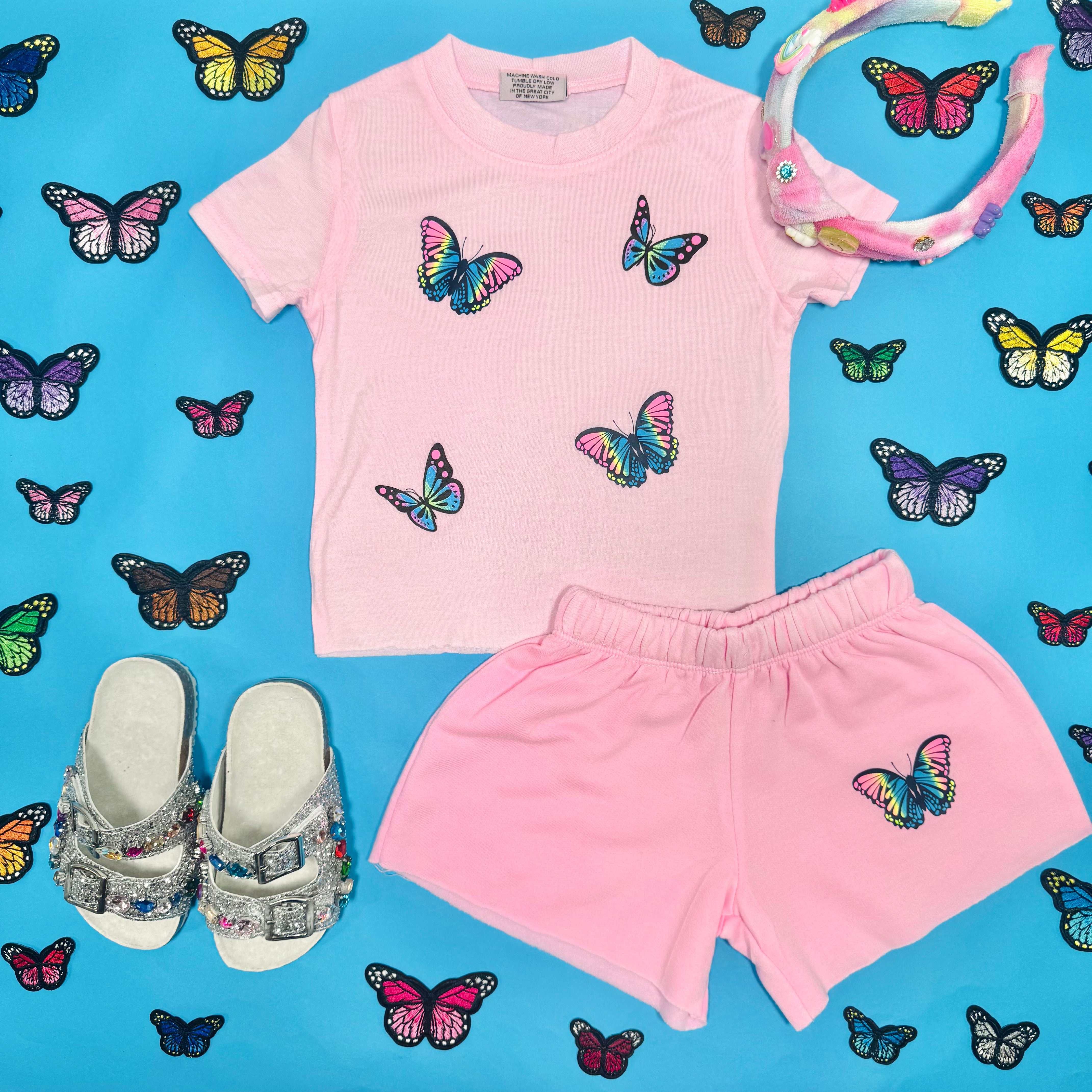 Butterfly Print Shorts for Women - Comfortable Summer Shorts with Elastic Waist - Perfect for Beach, Yoga, and Casual Wear
