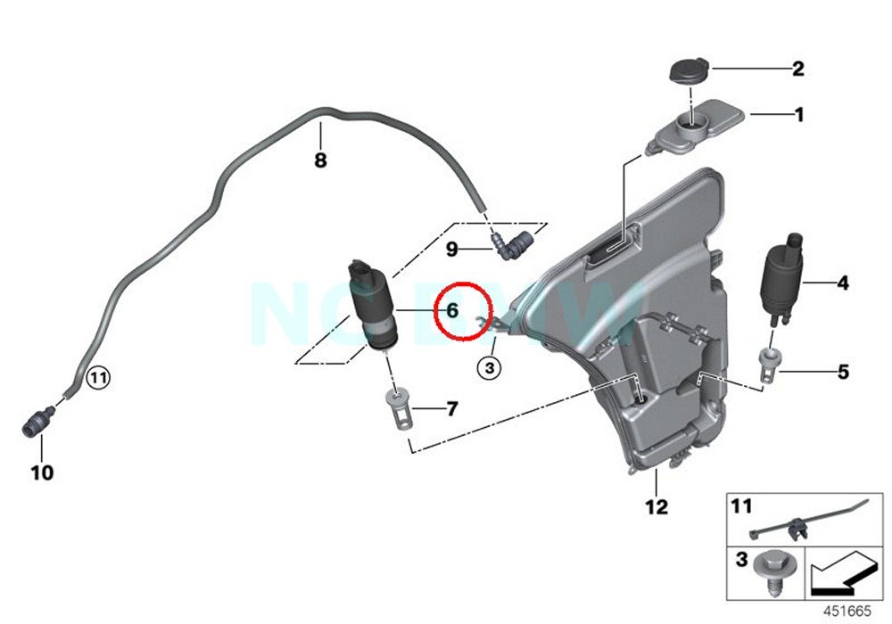 BMW 67-63-7-217-792 Headlight Washer Pump Replacement - Compatible with 616030 - Perfect for BMW Headlight Cleaning System Maintenance & Winter Road Trip Prep