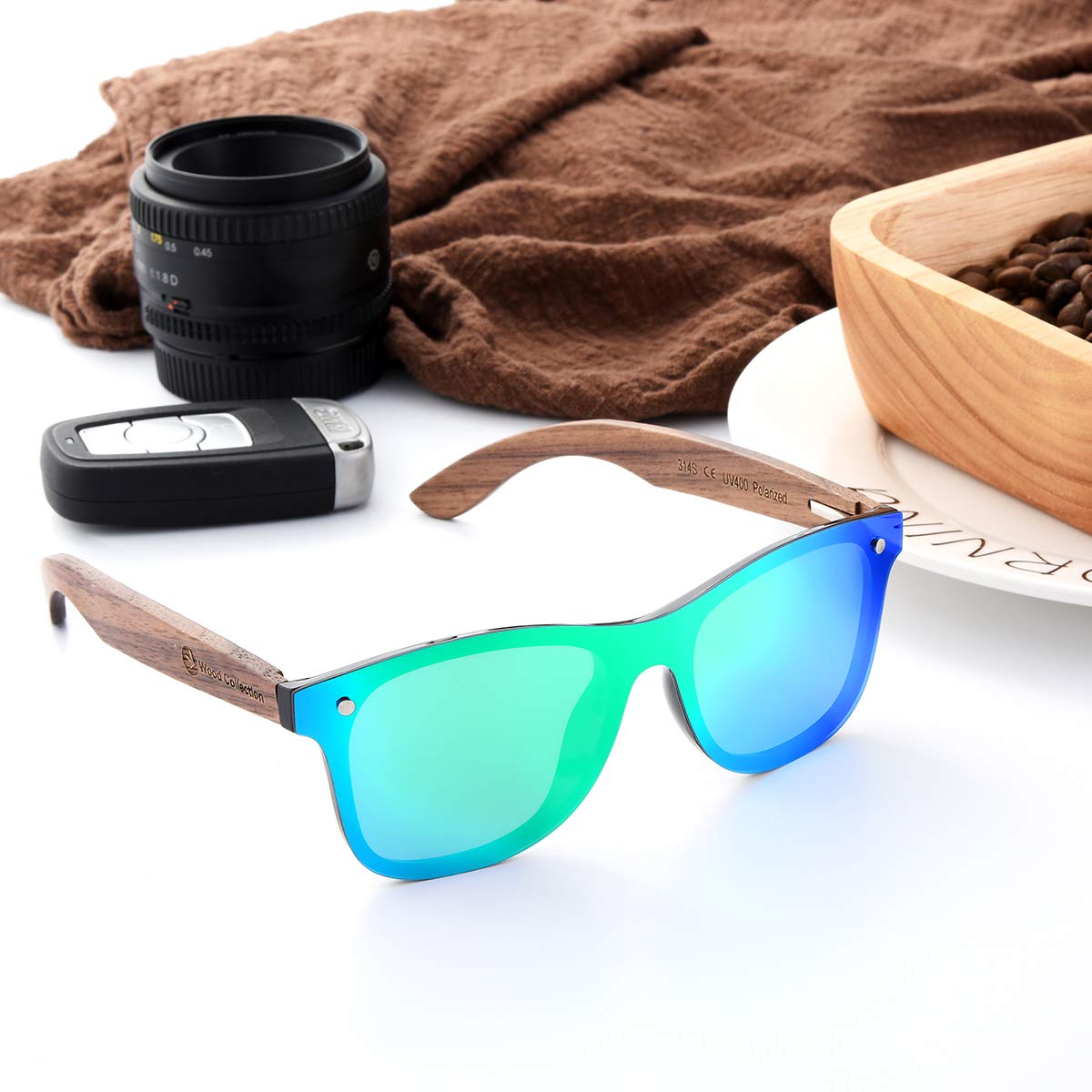 Polarized Wood Sunglasses for Men & Women - UV Protection, Lightweight & Stylish - Perfect for Driving, Outdoor Sports & Fashion Accessories
