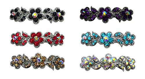 6-Pack Bella Hair Barrettes - Medium/Small French Clip Hair Clips for Women & Girls (U86250-1338-6d1) - Perfect for School, Work, and Everyday Styling