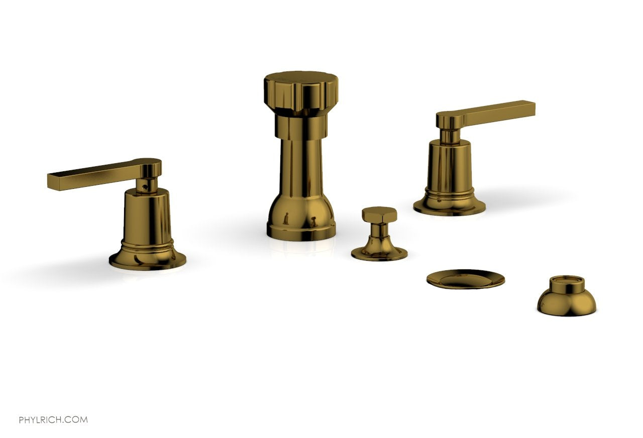 HEX MODERN 4-Hole Bidet Faucet Set with Lever Handles - Chrome Finish for Bathroom & Toilet Upgrade (Model 501-61) | Perfect for Modern Home Renovation and Water-Saving Solutions