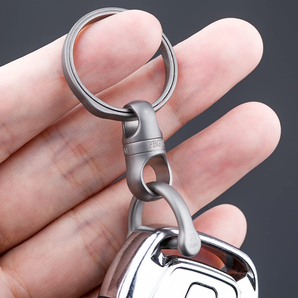 TISUR Keychain Rings - 2PCS D-Rings for Keys & DIY Crafts