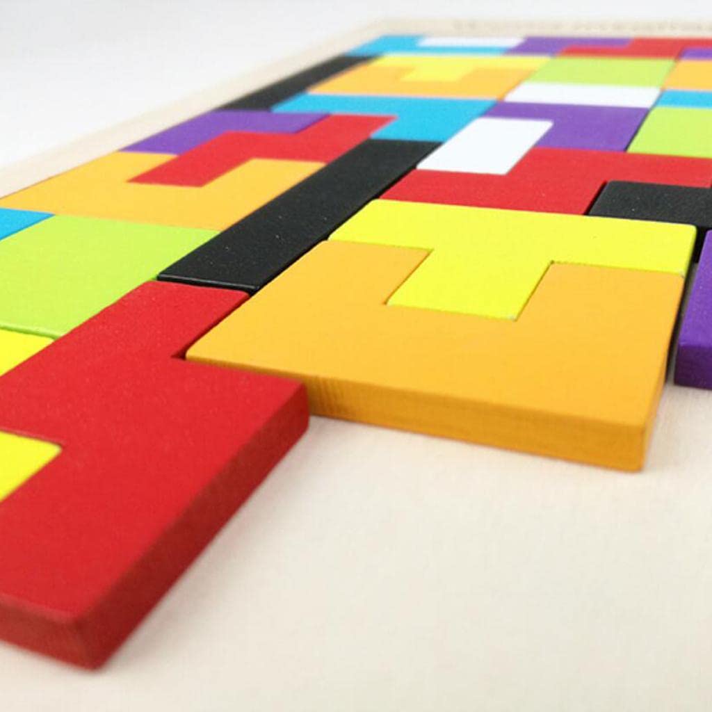 Enakshi Wooden Tetris Puzzle Game for Kids - Educational Tangram Toy for Preschool Learning, Handcrafted Wooden Blocks for Toddlers & Children | Perfect for Brain Development, STEM Learning & Creative Play