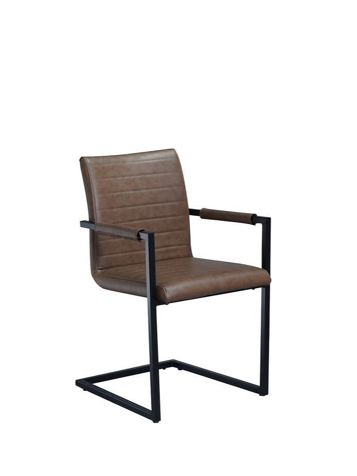 Modern Caramel Upholstered Dining Chairs with Sturdy Black Metal Legs - Set of 2 - Perfect for Kitchen, Dining Room & Breakfast Nook