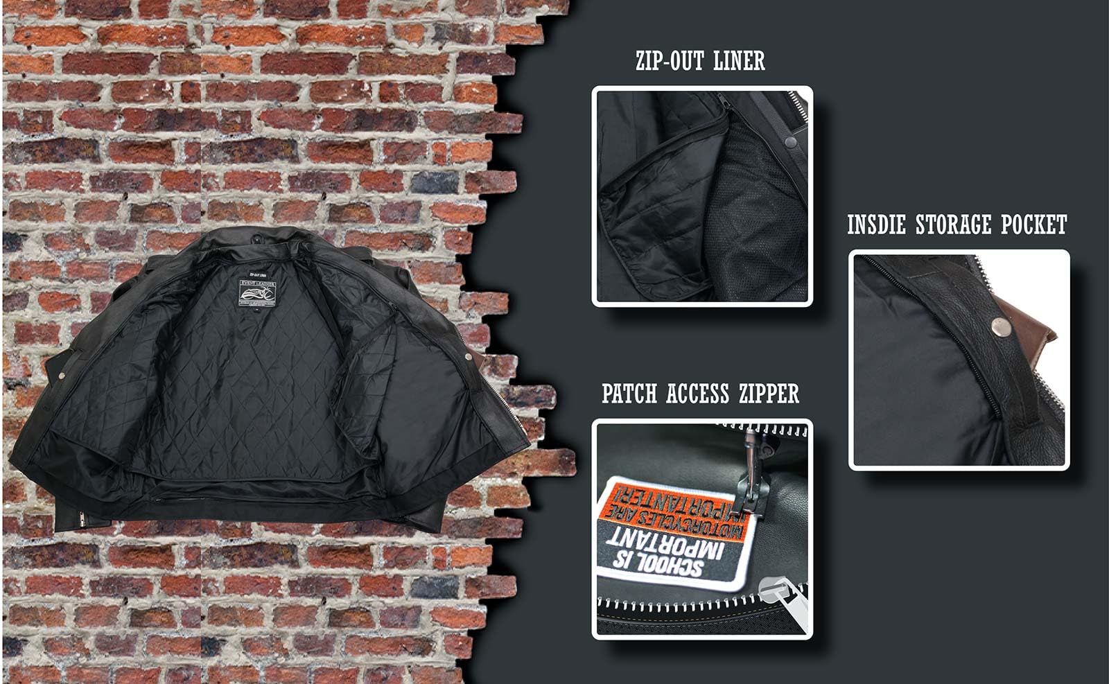 Men's Black Motorcycle Leather Jacket - Riding & Casual Wear