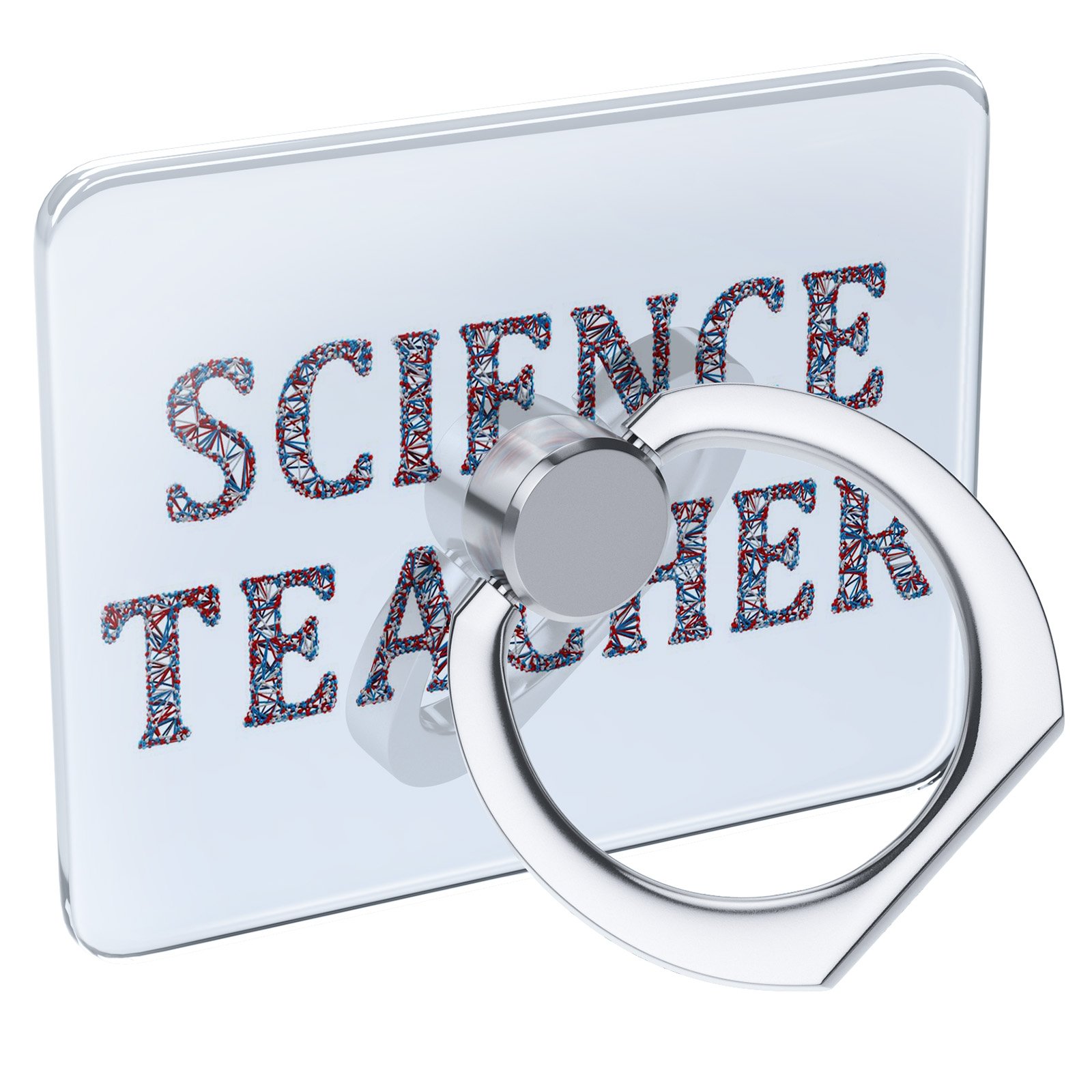 Cell Phone Ring Holder with Collapsible Grip & Stand - Science Teacher Molecule Design for Secure Grip & Hands-Free Viewing - Perfect for Classroom, Office, and Travel Use