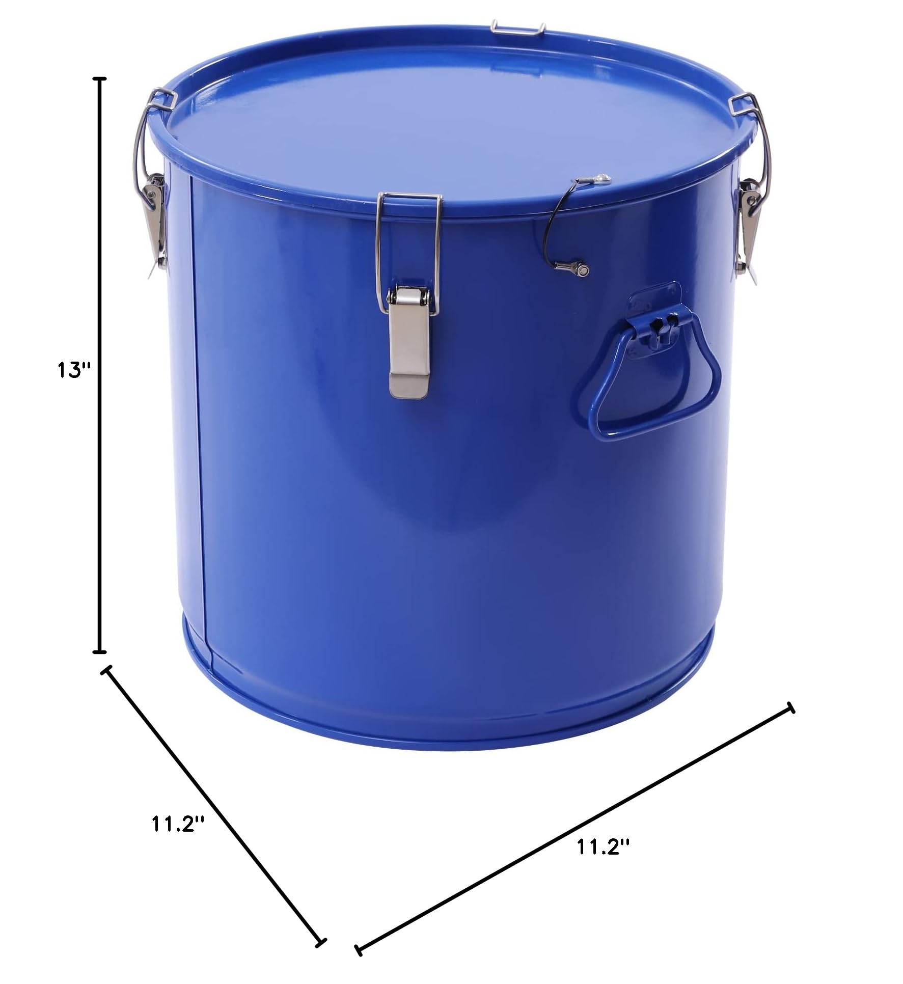 **8 Gallon Commercial Fryer Grease Bucket - Steel Oil Disposal Caddy with Filter Bag & Wheels - Hot Cooking Oil Transport Container for Restaurants, Food Trucks & Catering (Blue)**