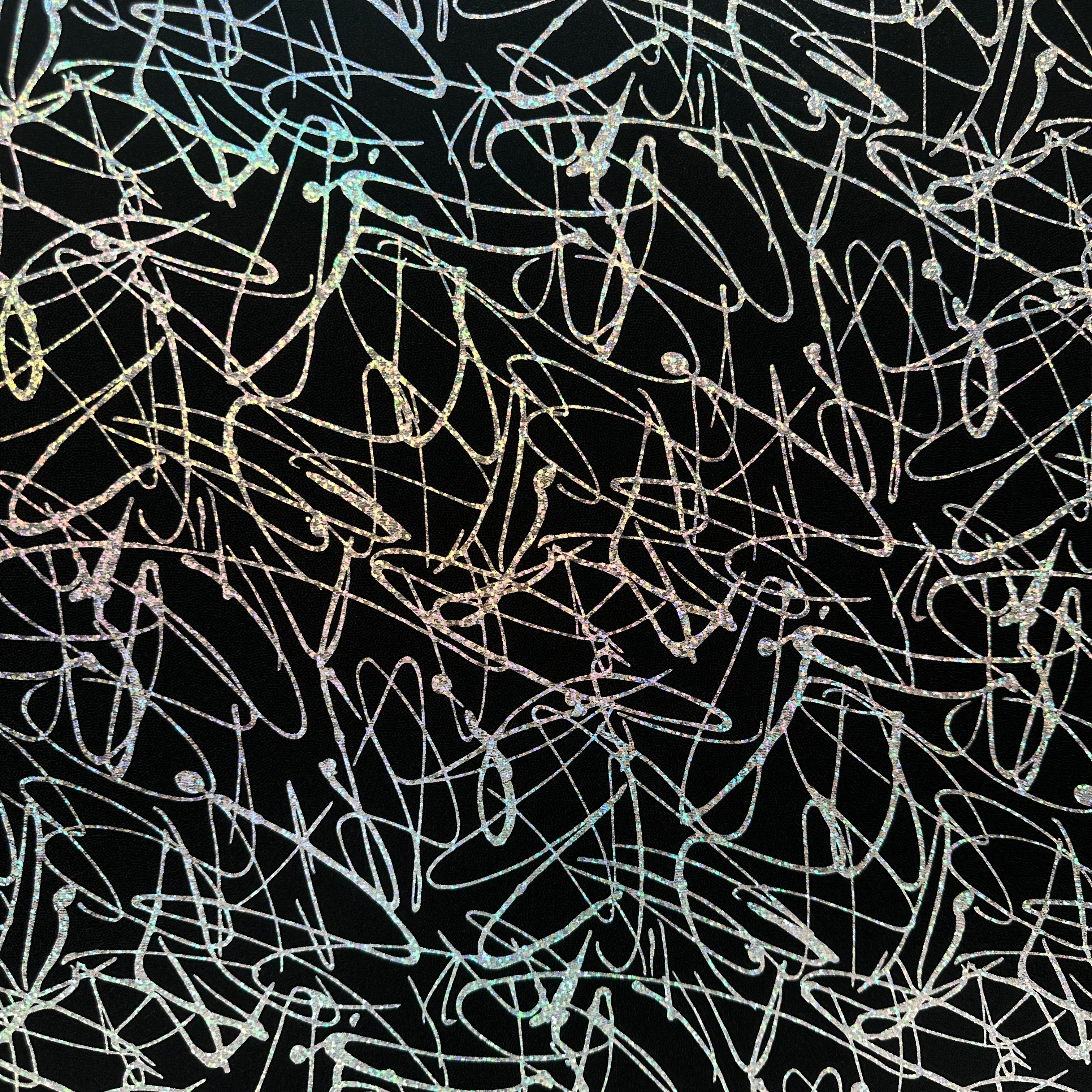 Hologram Fog Foil Spandex Fabric - Metallic Iridescent Stretch Material for Dancewear, Costumes & Activewear - Black (1 Yard) - Perfect for Leggings, Leotards & Performance Outfits