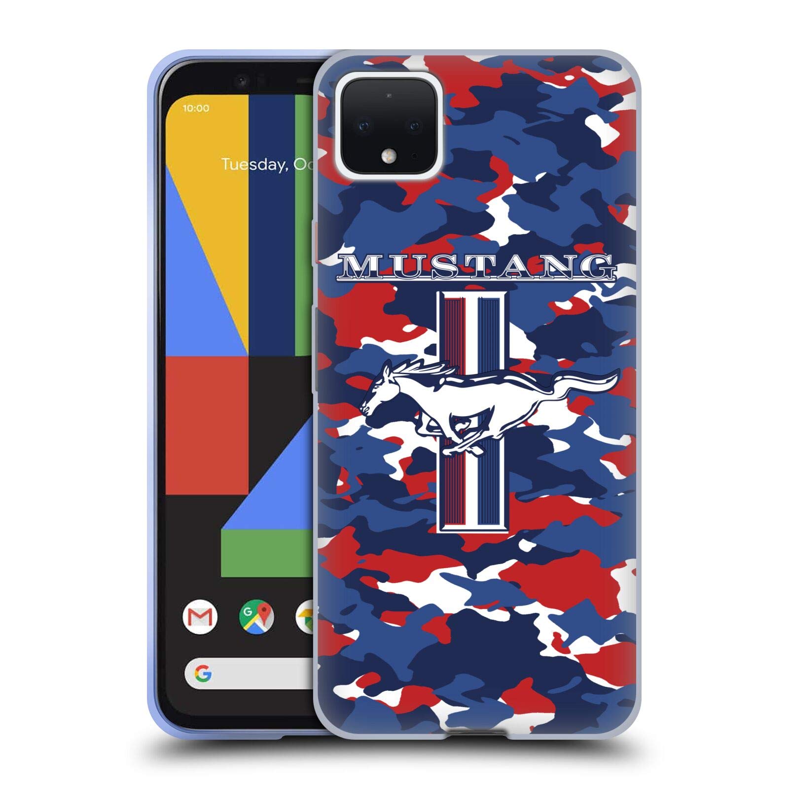 Ford Mustang Camouflage Soft Gel Case for Google Pixel 4 XL - Officially Licensed - Perfect for Car Enthusiasts & Outdoor Adventures