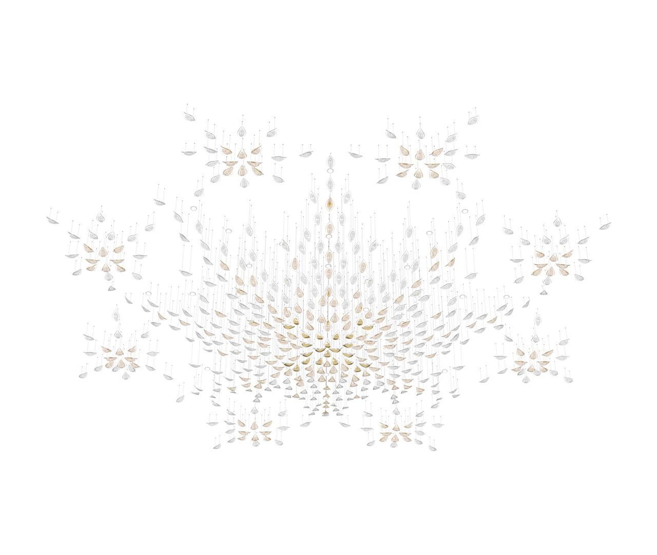 Floating Leaves Chandelier - Modern Crystal Leaf Ceiling Light Fixture for Dining Room, Living Room & Bedroom - Elegant Home Decor Lighting