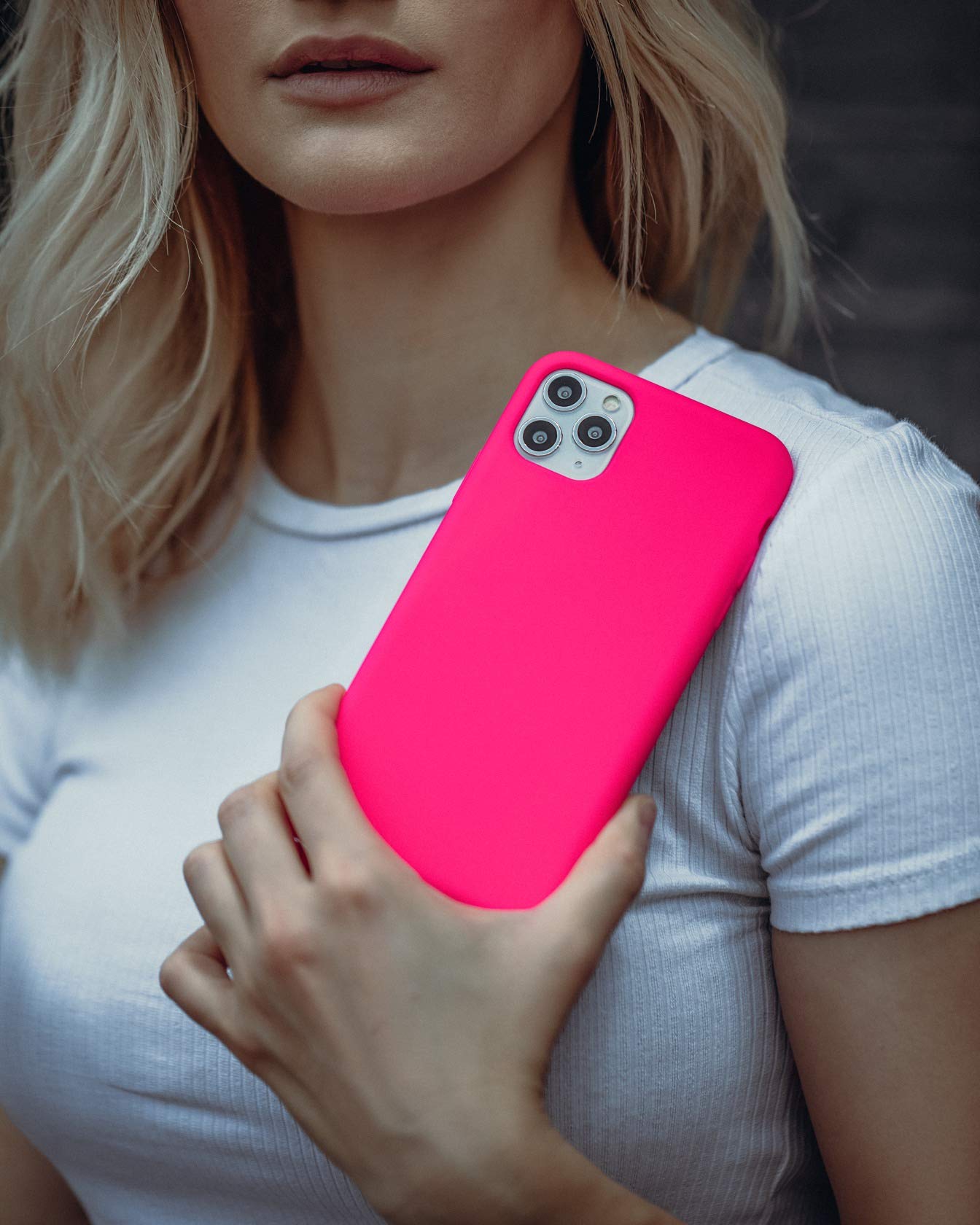 Neon Pink iPhone 11 Pro Max Case - Shockproof Flexible Protective Cover with Slim Fit - Perfect for Everyday Use, Gym & Outdoor Activities