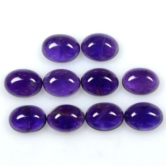 Wholesale Natural Amethyst Cabochon 6x4mm to 10x8mm Oval - Premium Quality Calibrated Gemstones for Jewelry Making, Wire Wrapping & Healing Crystals