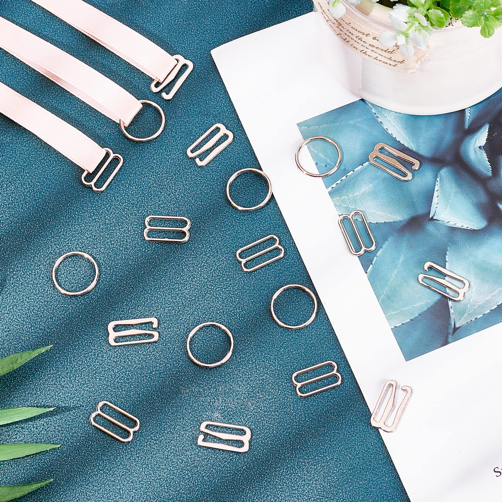 180 Pcs Bra Strap Hooks - 3 Styles Metal Adjustable Sliders & Clips for Bras, Nightgowns & Slip Dresses | Secure Comfort Fit for Everyday Wear & Special Occasions