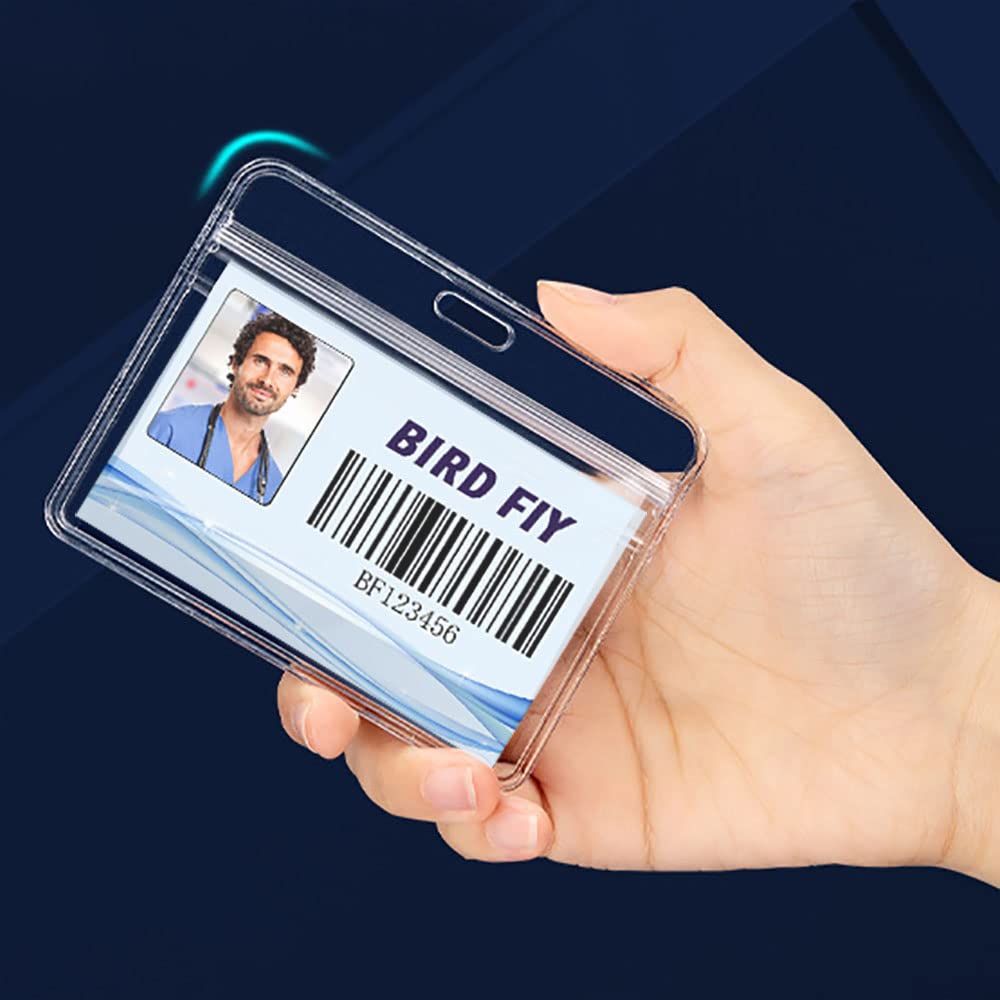 4x3 Waterproof ID Badge Holder with Lanyard - 50 Pack for Conferences & Events