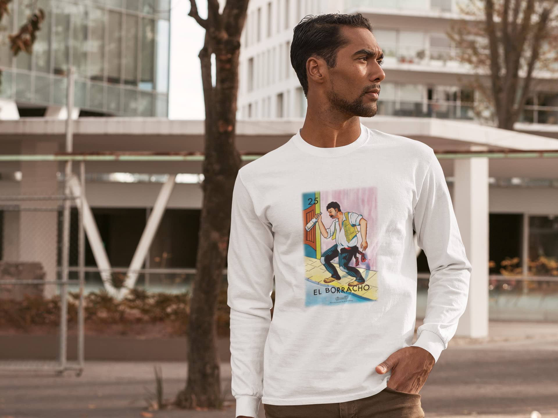 Pop Threads El Borracho Drunk Loteria Card Mexican Graphic T-Shirt for Men - Funny Latino Hispanic Tee - Perfect for Cinco de Mayo, Fiesta Parties & Casual Wear