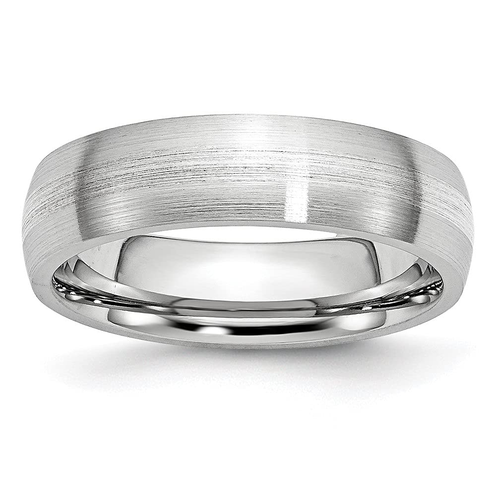 Premium 6mm Cobalt & Sterling Silver Inlay Satin Wedding Band Ring for Women - Elegant Bridal Jewelry for Engagement, Anniversary & Special Occasions