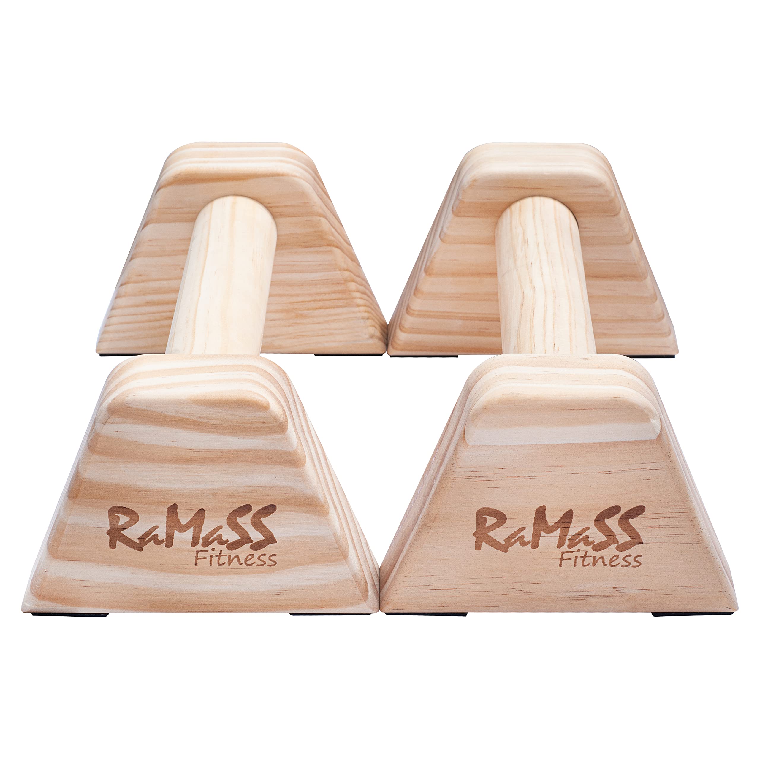 RAMASS Fitness Parallettes Bars - Wooden Calisthenics Push Up Bars for Home Gym, Strength Training & Gymnastics - Perfect for Push-Ups, Dips, L-Sits & Handstand Practice