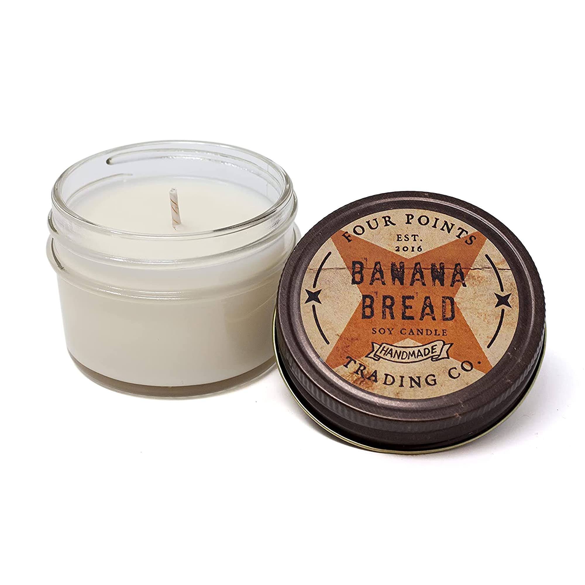 4 Oz Banana Bread Scented Soy Aromatherapy Candle in Glass Jar - Relaxing Home Fragrance for Cozy Evenings & Stress Relief