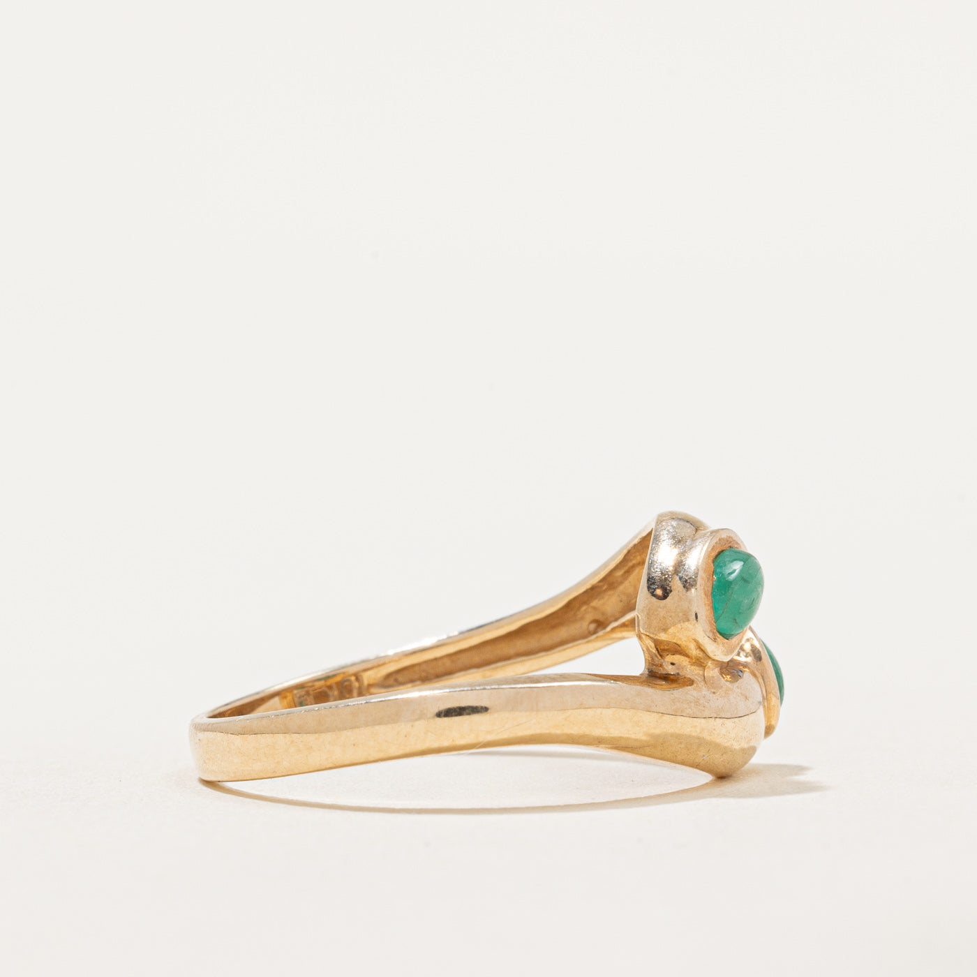 Elegant Two Stone Jade Bypass Ring - 0.50 Carat Total Weight (CTW) - Size 9 - Perfect for Weddings, Anniversaries & Special Occasions