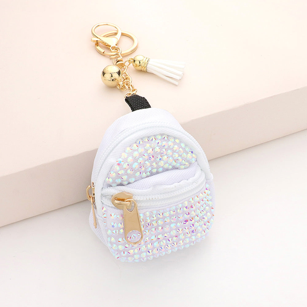 Sparkling Rhinestone Studded Backpack Keychains - Fashion Bling Accessories for Bags, Purses & Keys (K0203) | Perfect Gift for Teens & Party Favors