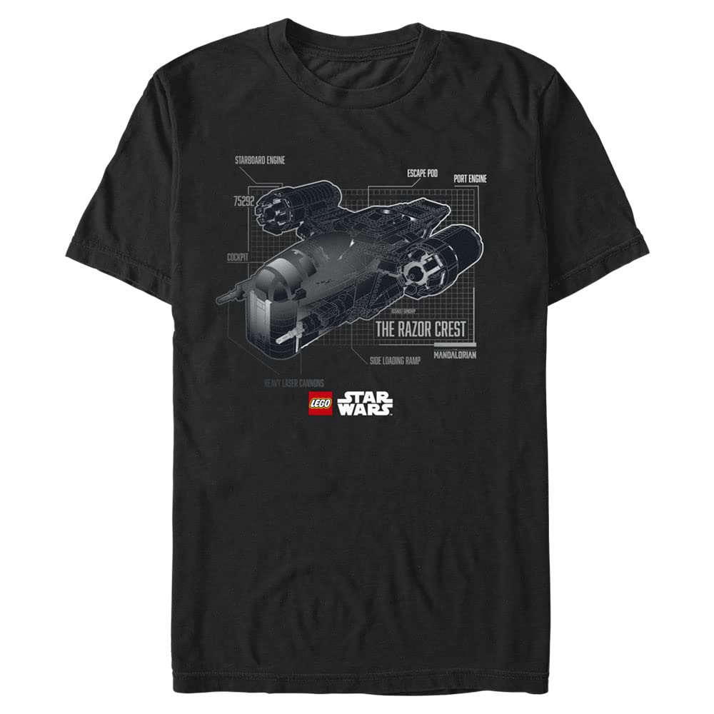 Lego Star Wars Razor Crest Men's Short Sleeve T-Shirt | Officially Licensed Fifth Sun Graphic Tee | Perfect for Cosplay, Gaming & Star Wars Fans
