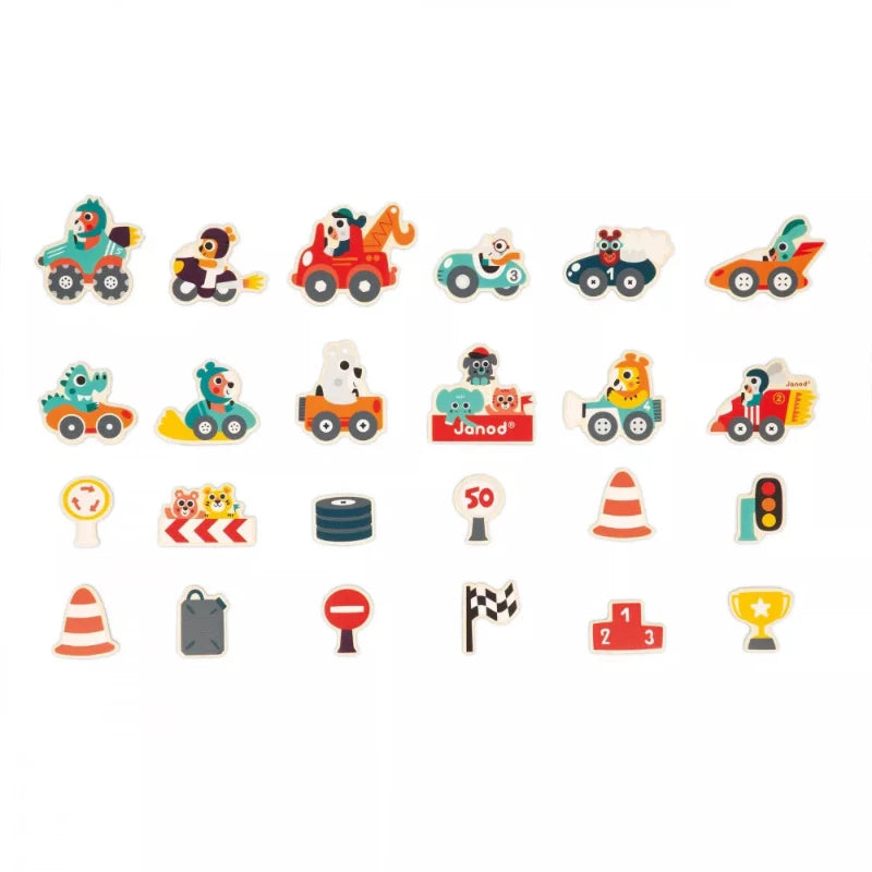 24-Piece Wooden Magnetic Vehicles Toy Set for Kids - STEM Learning, Pretend Play & Travel Activities - Perfect for Home, Classroom & Road Trips