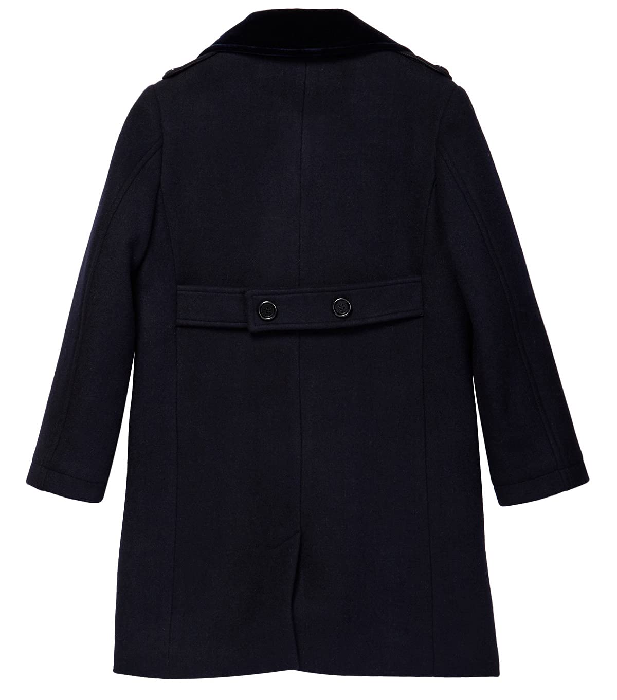 Isaac Mizrahi Boys' 2-20 Velvet Collar Quilt-Lined Wool Blend Peacoat Jacket - Warm Winter Coat for School, Outdoor & Formal Occasions