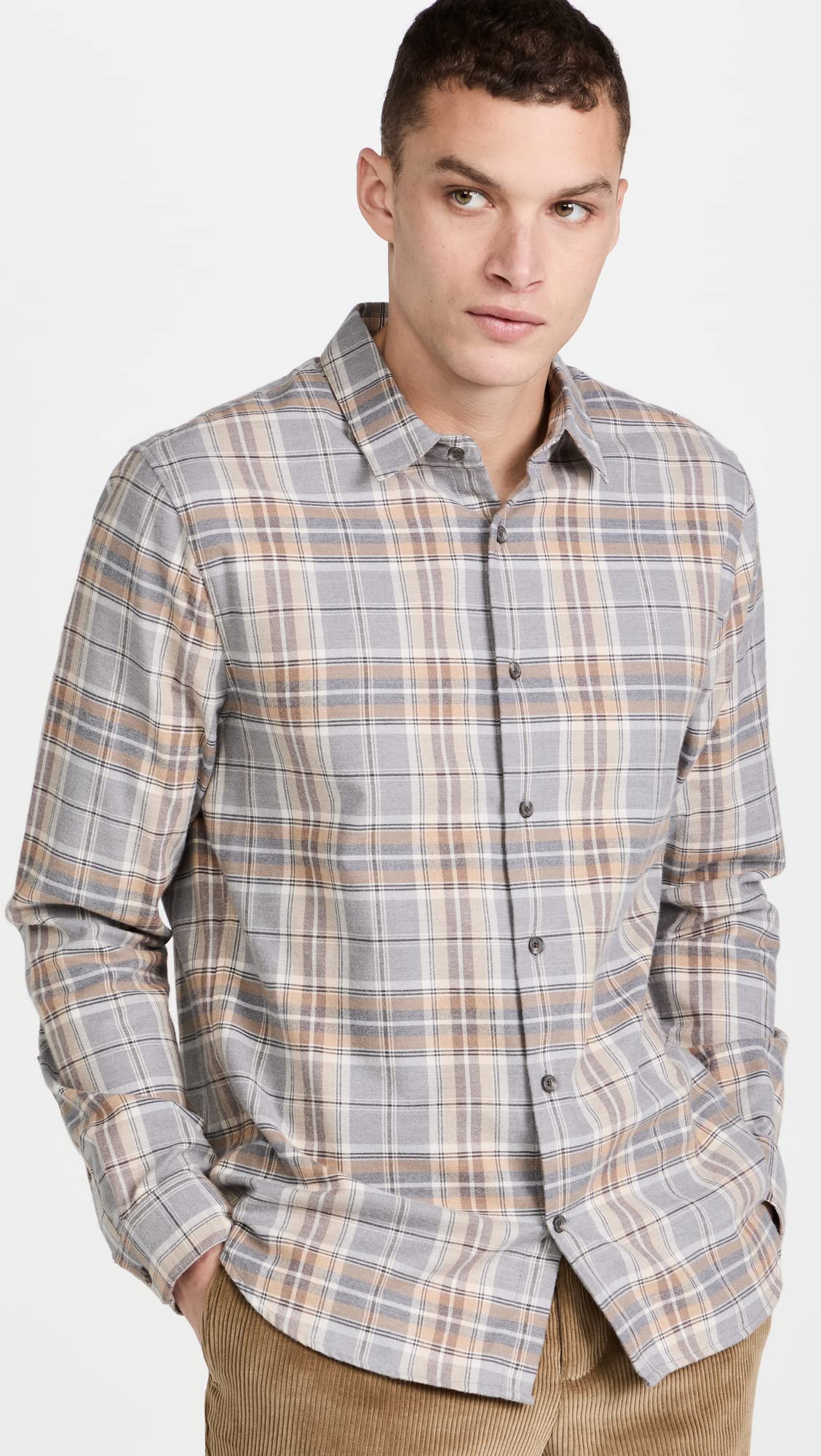 Vince Men's Prince Plaid Button-Down Shirt - Casual & Business Wear for Office, Dating & Outdoor Activities