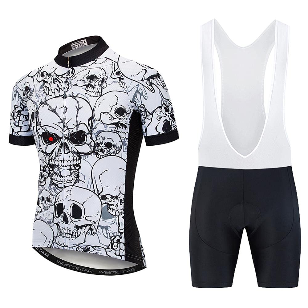 Men's Cycling Jersey & Bib Shorts Set - Breathable Short Sleeve Bike Shirt with 20D Gel Padded for Comfortable Road & Mountain Biking - Perfect for Training, Racing & Outdoor Cycling Adventures