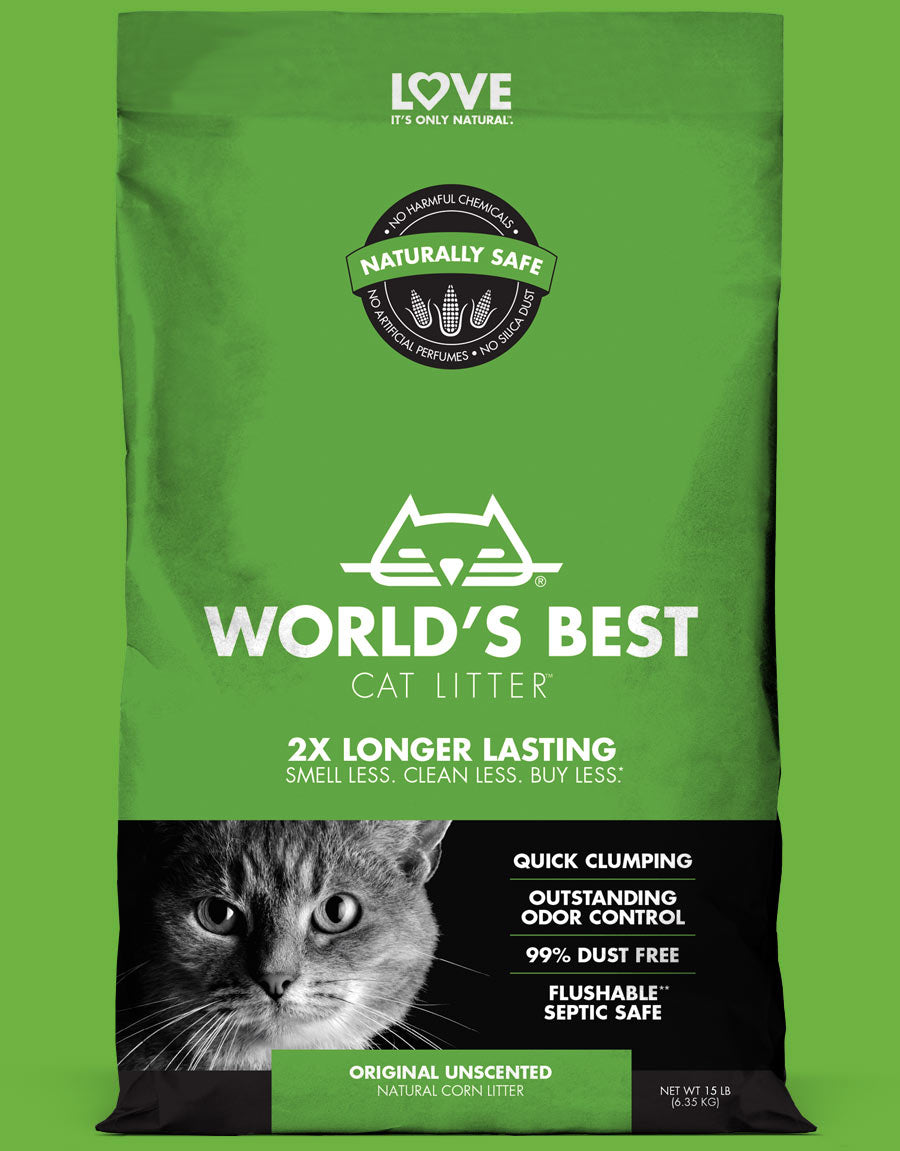 Premium Unscented Clumping Corn Cat Litter - Natural, Eco-Friendly & Low Dust for Odor Control | Ideal for Multi-Cat Homes & Small Spaces