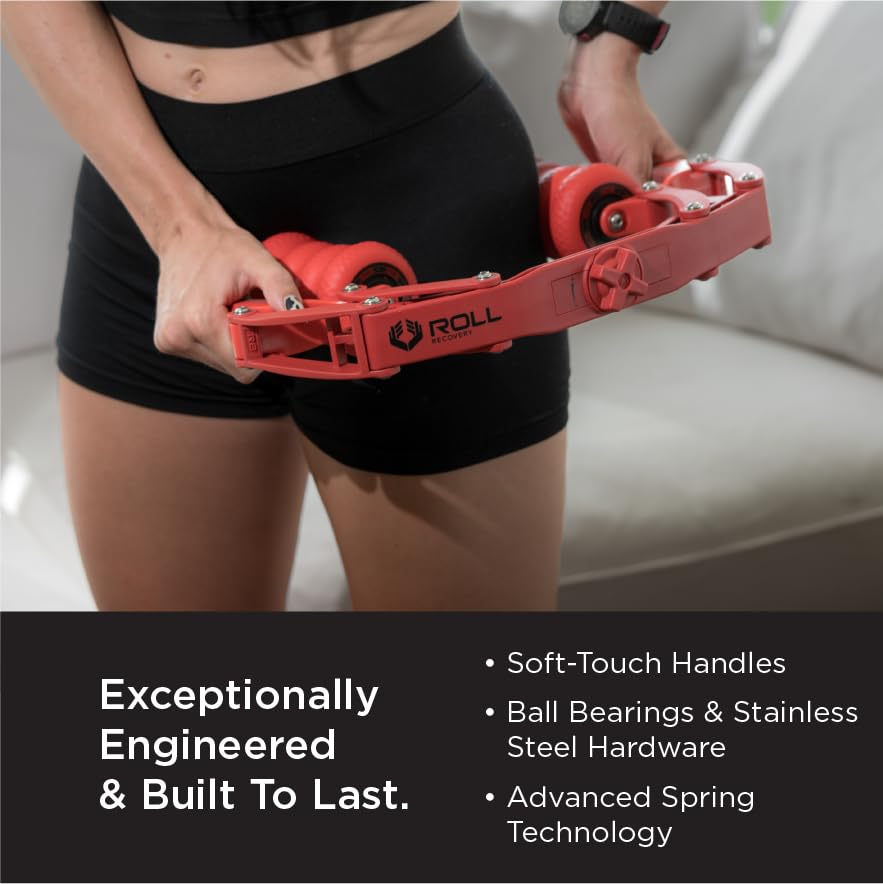 ROLL Recovery R8 Plus Deep Tissue Massage Roller for Muscle Pain Relief - Lava Red Foam Roller for Athletes, Runners & Post-Workout Recovery - Perfect for Home Gym, Yoga & Physical Therapy