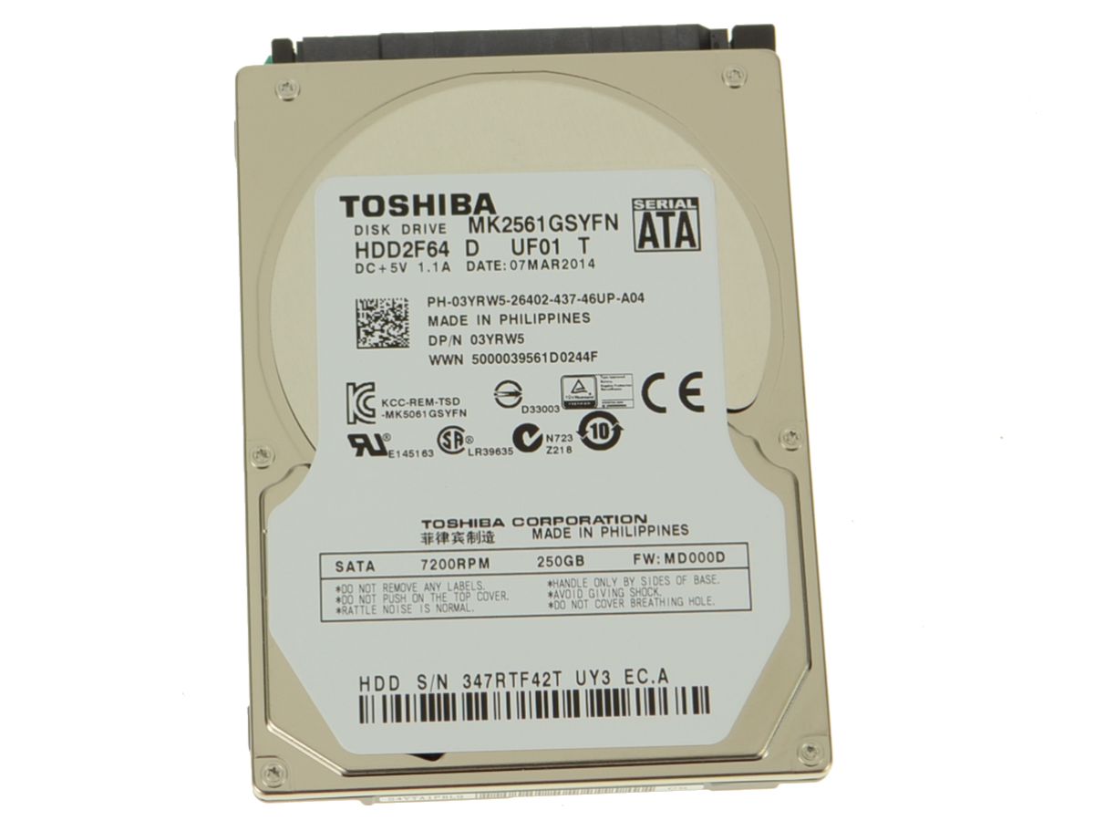 Toshiba 250GB SATA Laptop Hard Drive 7200 RPM 9.5mm 3Gb/s with 3-Year Warranty - Upgrade Your Laptop Storage for Faster Performance & Data Backup