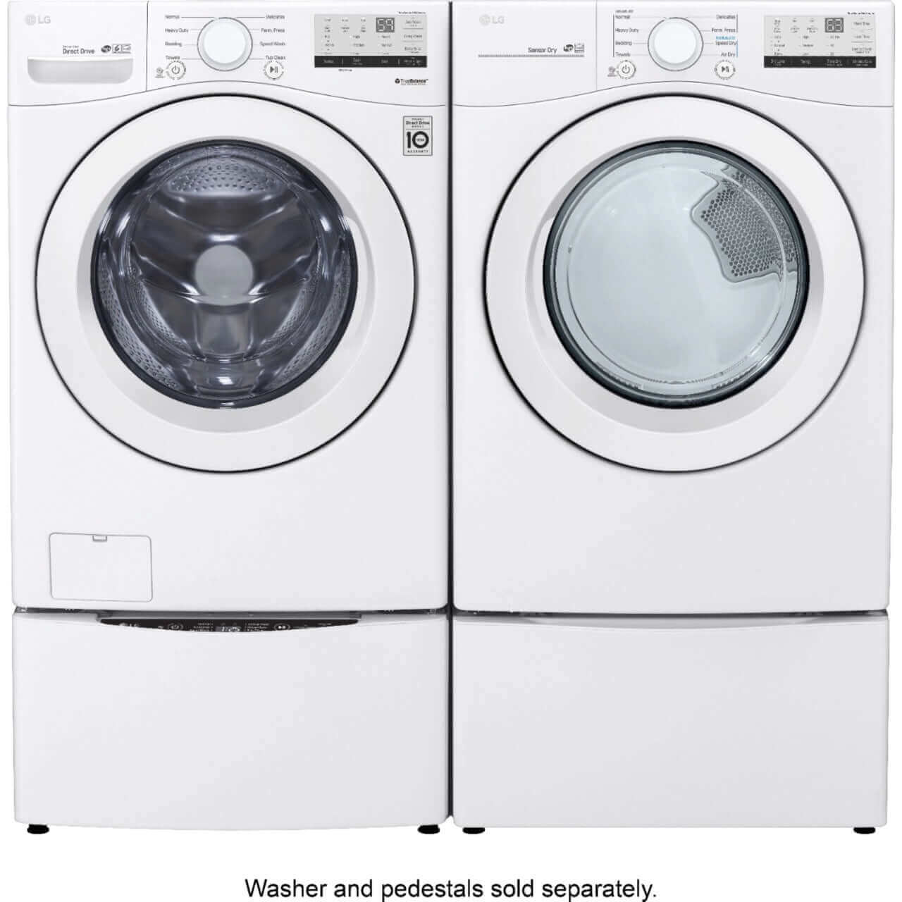 LG DLE3400W 27 Inch 7.4 Cu Ft Front Load Electric Dryer - White | Energy Efficient Laundry Solution for Homes & Apartments
