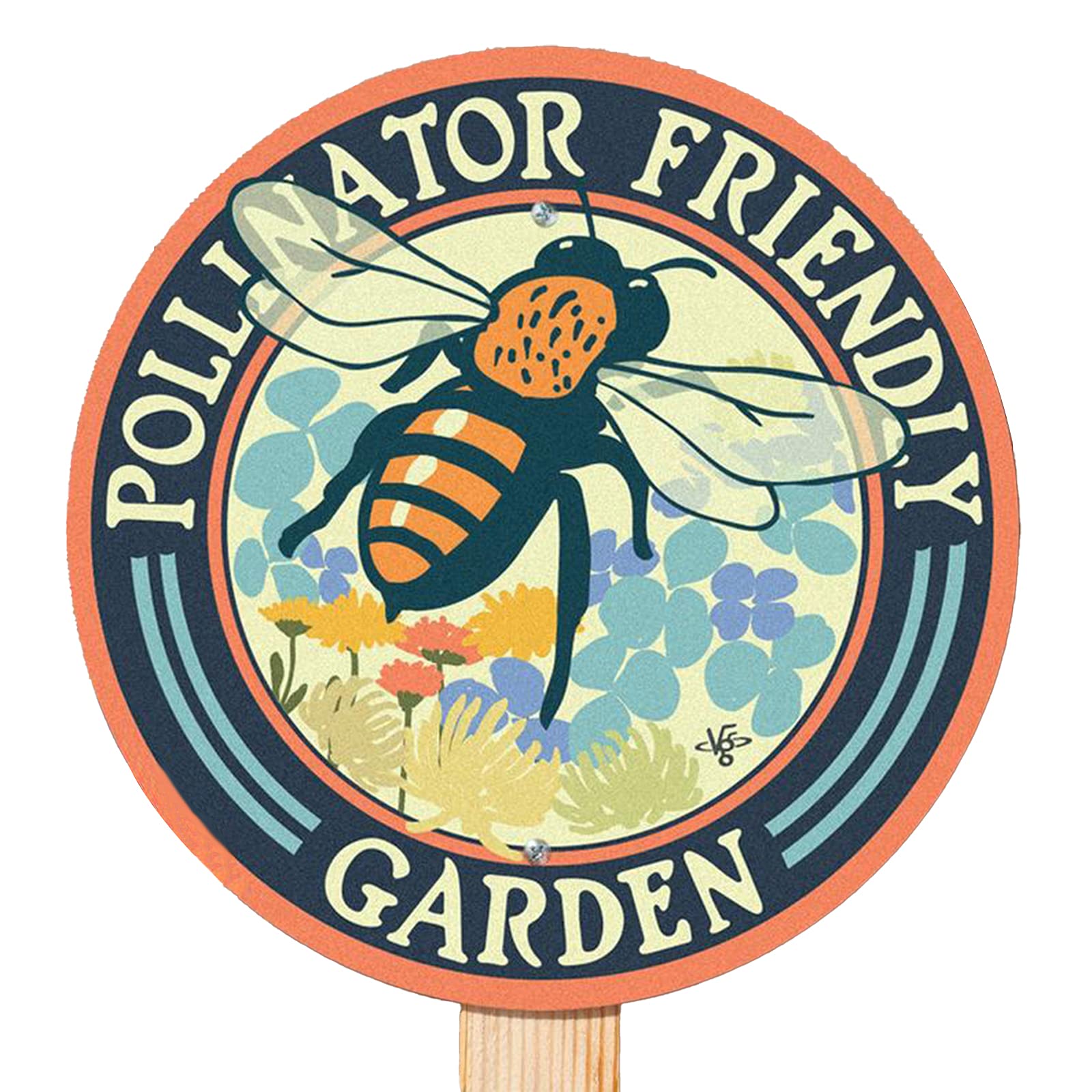 Outdoor Garden Bee Yard Sign - Handcrafted Wooden Silhouette Animal Stake for Lawn & Garden Decoration - Perfect for Backyard, Patio, and Flower Bed Decor