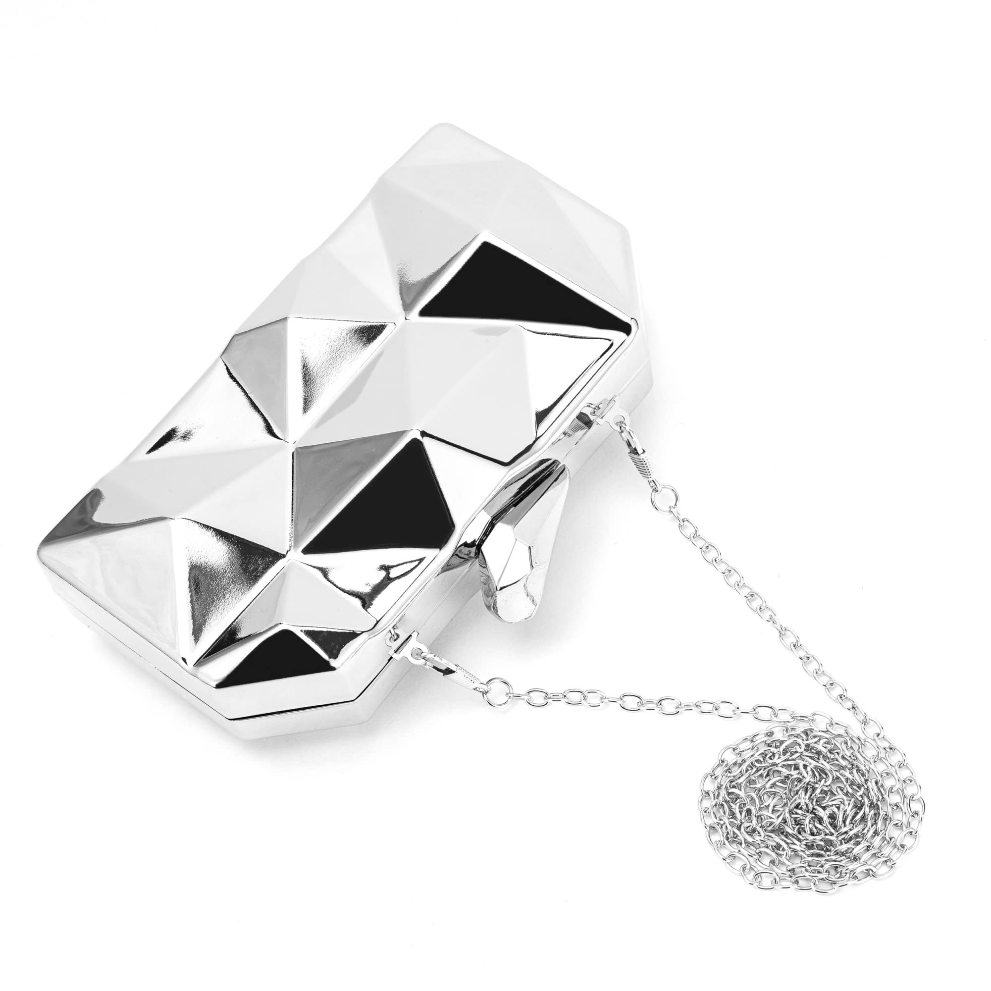 Geometric Crossbody Bag for Women - Party Wedding Clutch with Chain