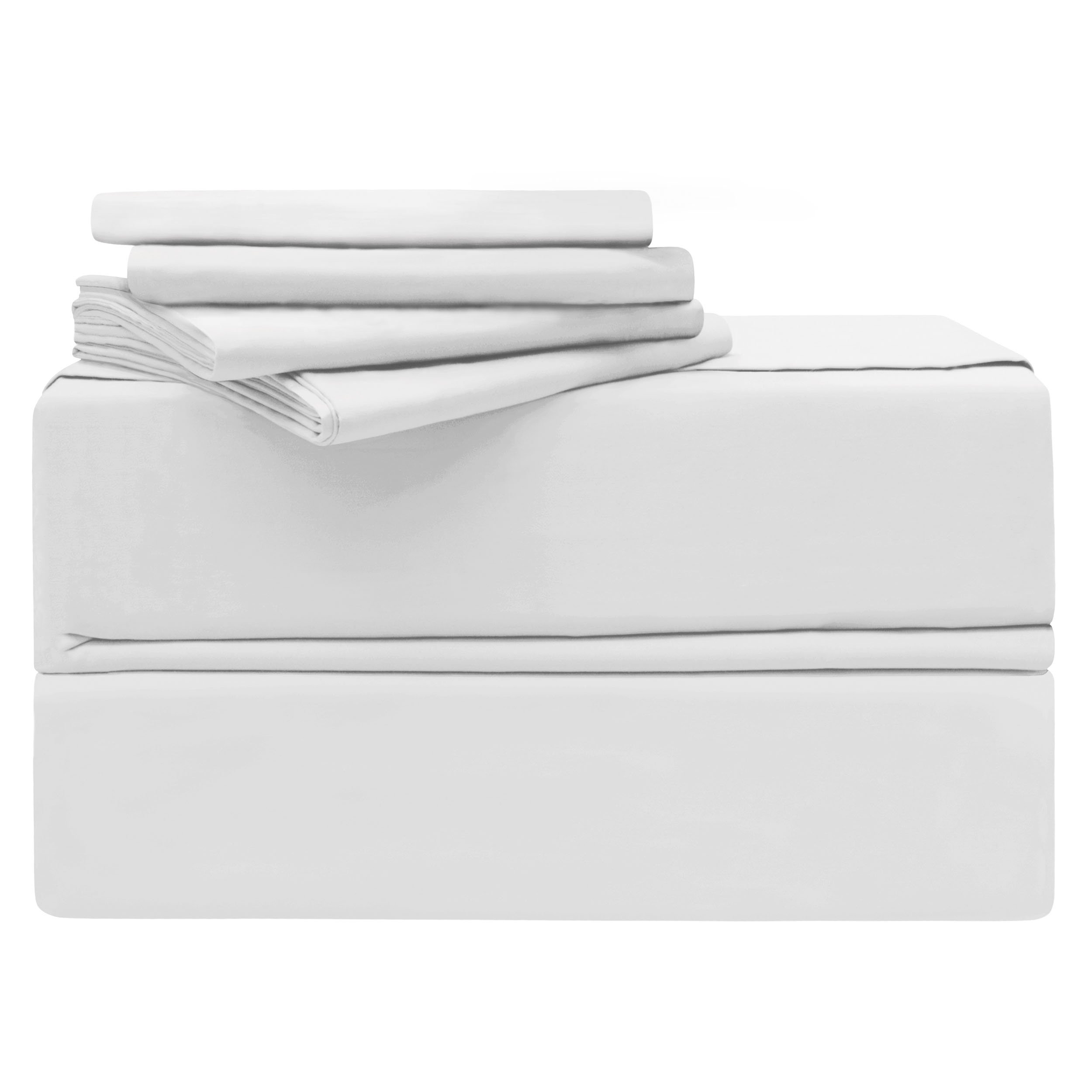 Simply The Best 620 Thread Count 100% Cotton 6-Piece King Sheet Set - Includes Fitted Sheet, Flat Sheet & 4 Pillowcases - Ultra Soft & Breathable White Bed Sheets for Luxurious Comfort - Perfect for Master Bedrooms, Guest Rooms & Hotels
