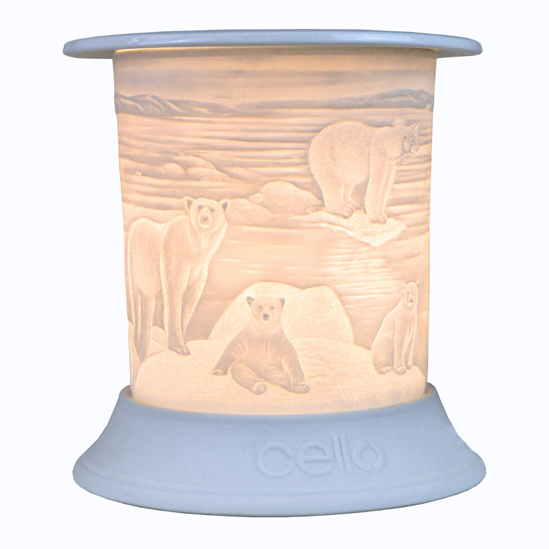 Polar Bear Electric Wax Warmer - Porcelain Candle Melter with Straight Design for Home Aromatherapy and Relaxation
