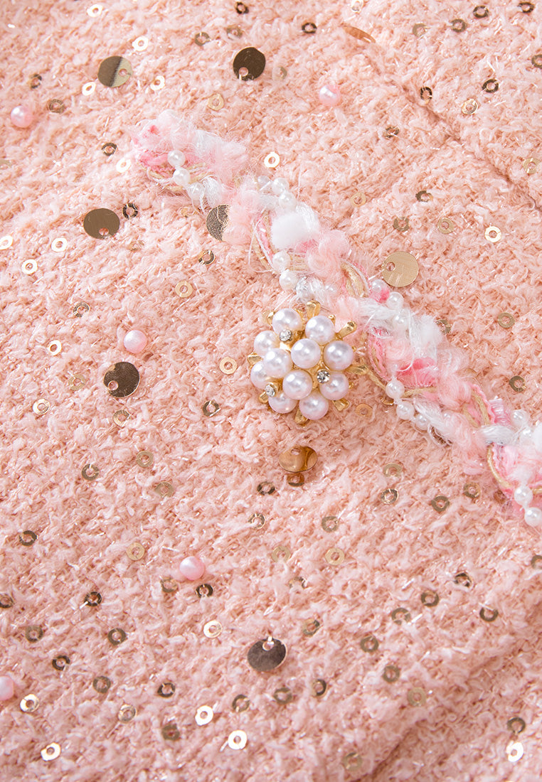 Sparkly Sequin & Frayed Detail Waistcoat for Women - Elegant Party Wear, Night Out, Wedding Guest Outfit