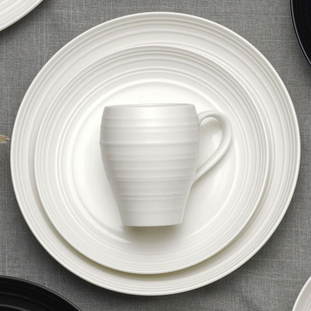 Elegant Swirl White Dinner Plate - 10.5 Inch Porcelain Plates for Formal Dining, Wedding, Party & Everyday Use