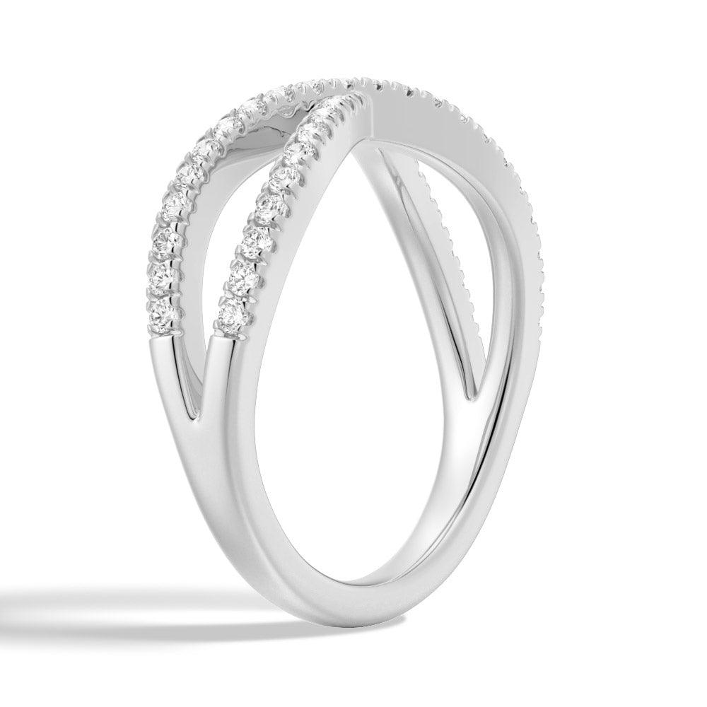 Infinity Twisted Band Moissanite Ring for Women - 14K White Gold Wedding, Engagement & Anniversary Jewelry Gift - Perfect for Romantic Occasions & Special Celebrations