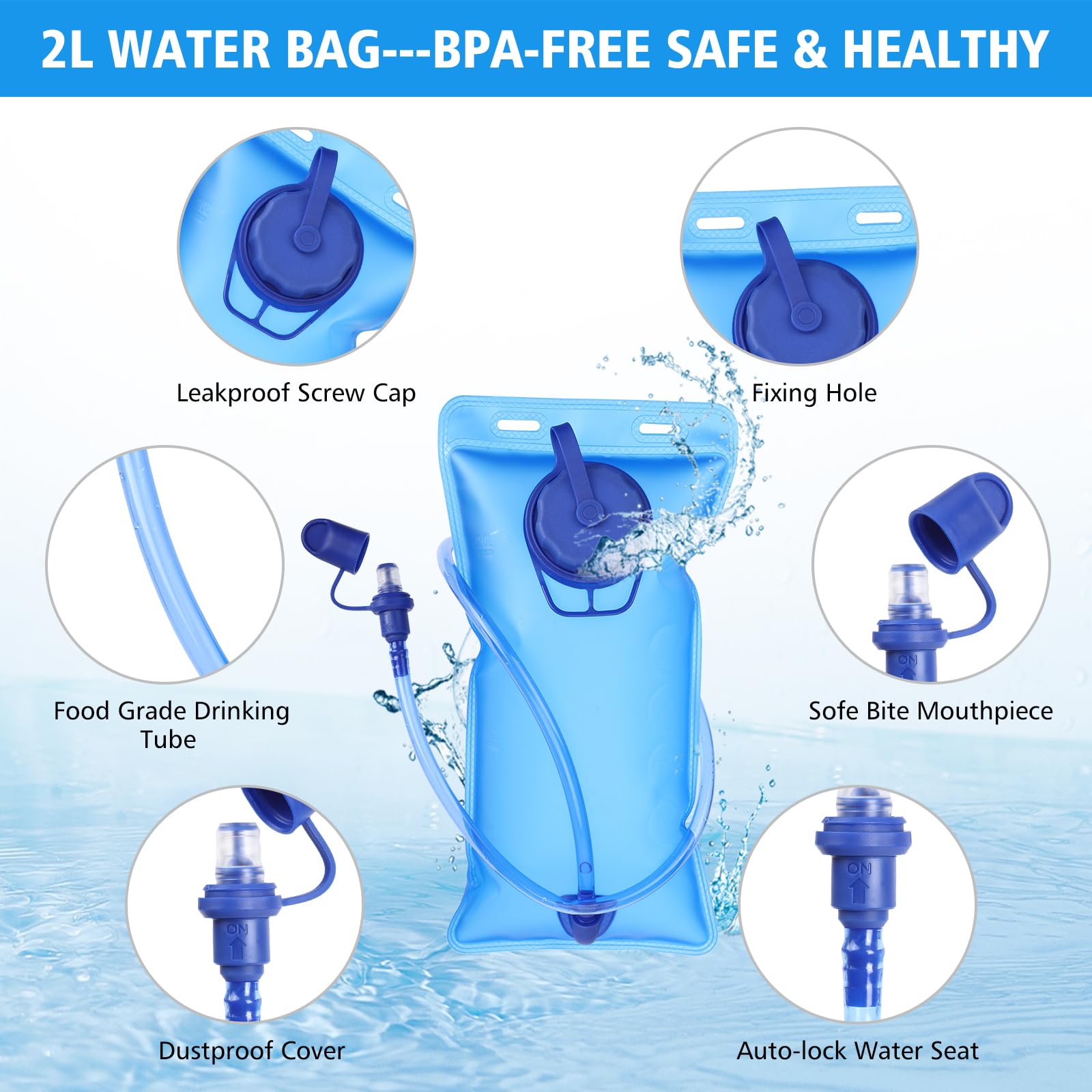 **Hydration Backpack - Insulated Water Pack with Moisture-Proof Design for Hiking, Cycling, Running, Skiing & Outdoor Adventures - Perfect for Marathon, Camping & Climbing**